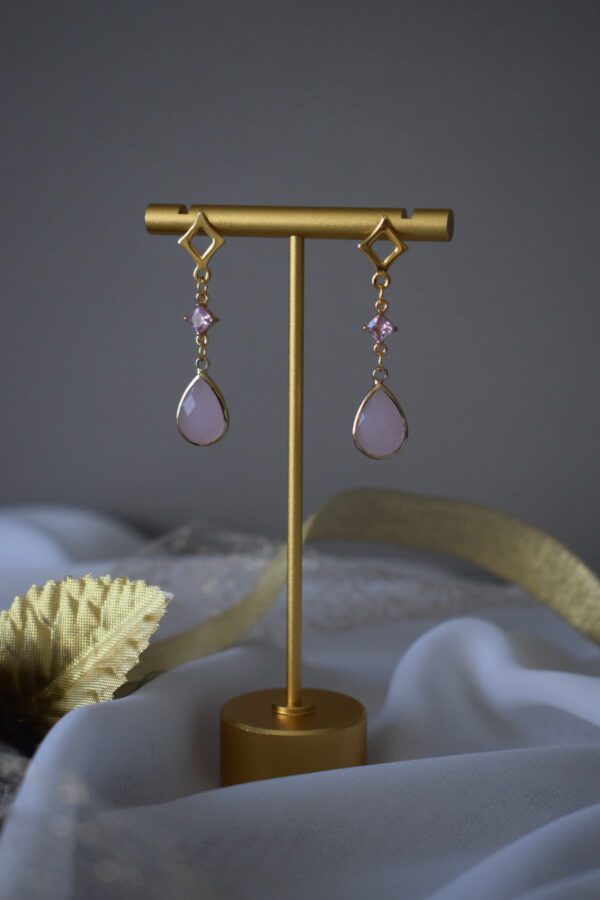 Oorhangers Lichtroze Crystal Glass ~ FO 001 - Afbeelding 2