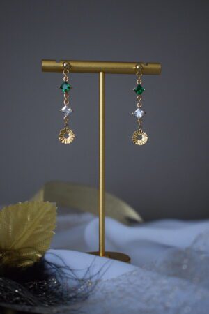 Fijne Oorhangers Groen Crystal Glass ~ FO 010