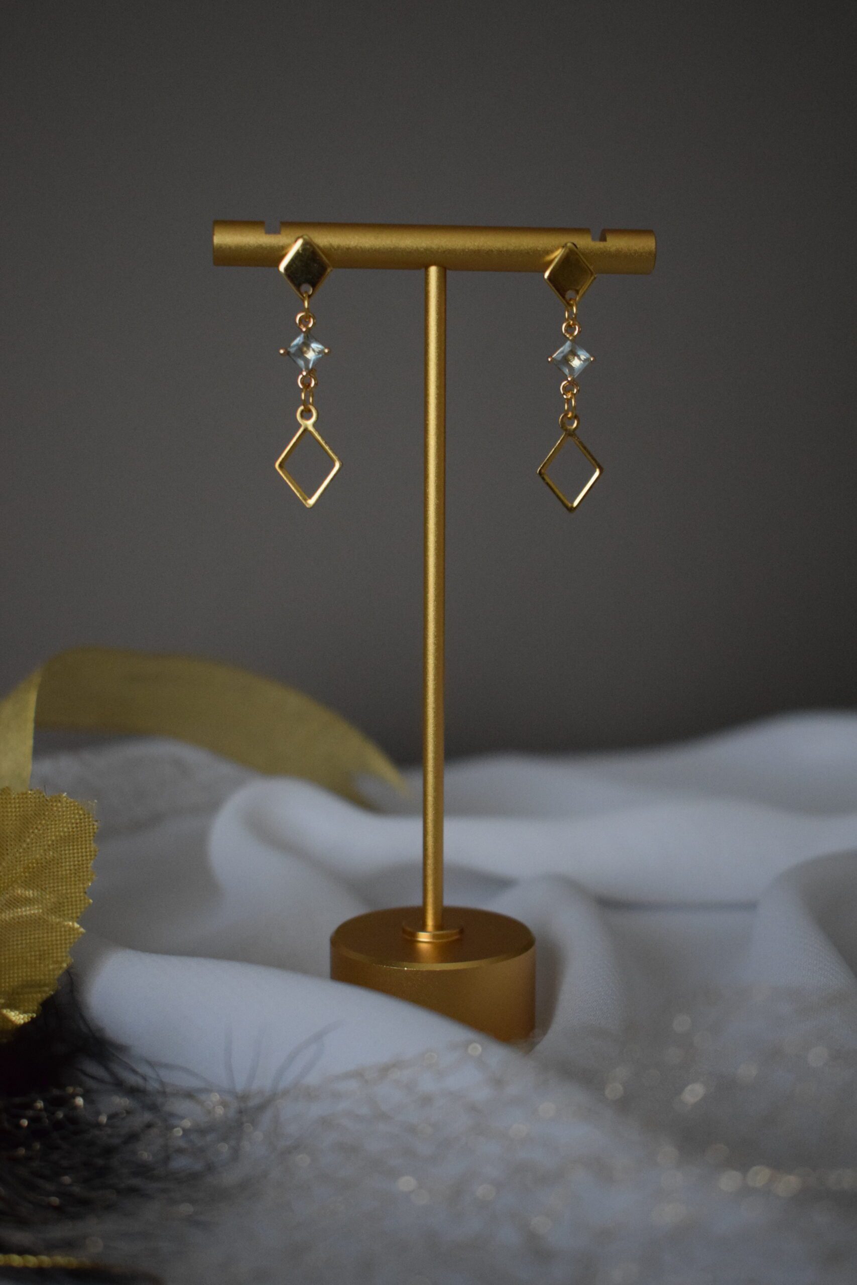 Oorhangers Licht Aqua Blauw Crystal Glass ~ FO 011 - Afbeelding 2