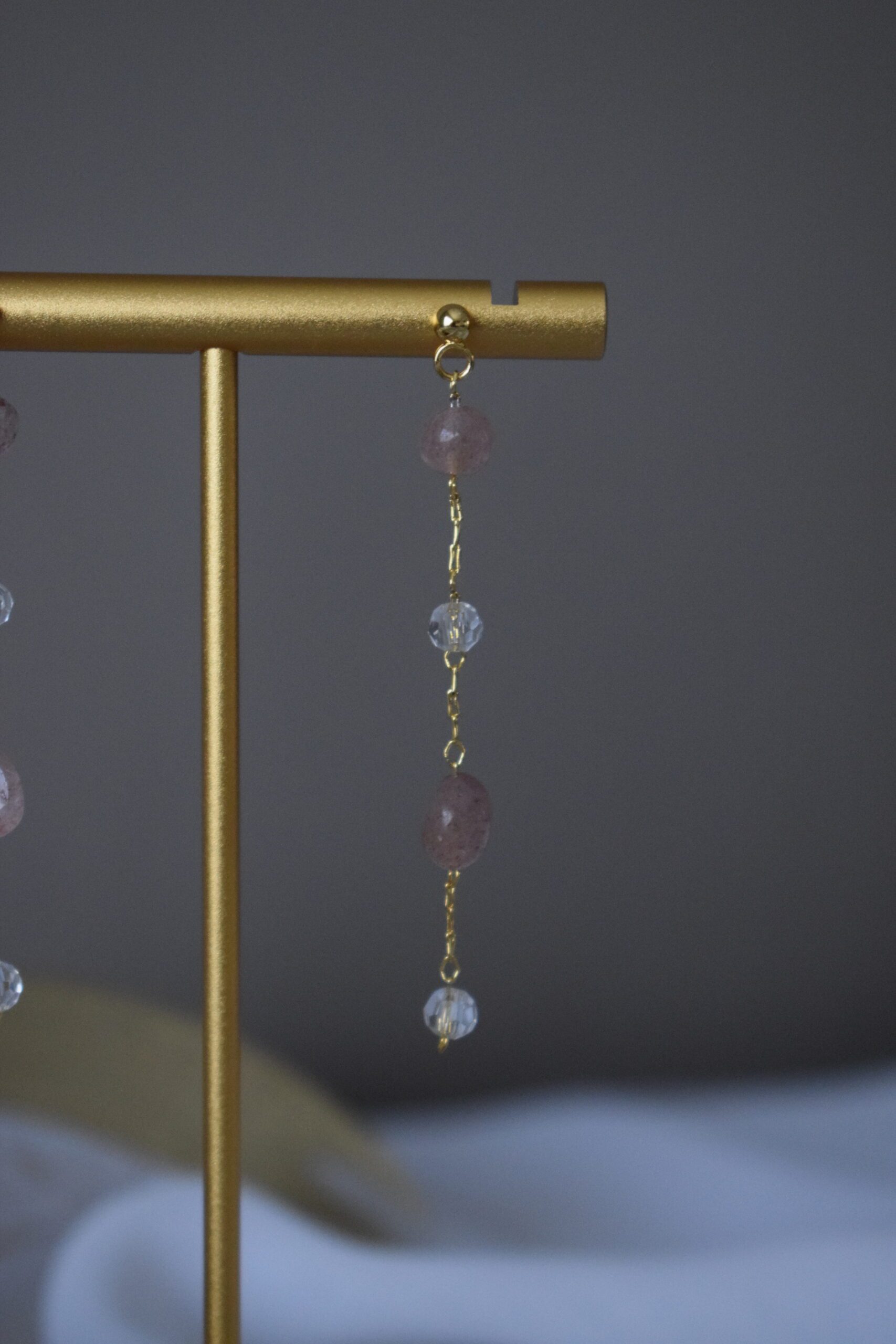 Oorhangers Strawberry Quartz edelstenen ~ FO 014 - Afbeelding 6