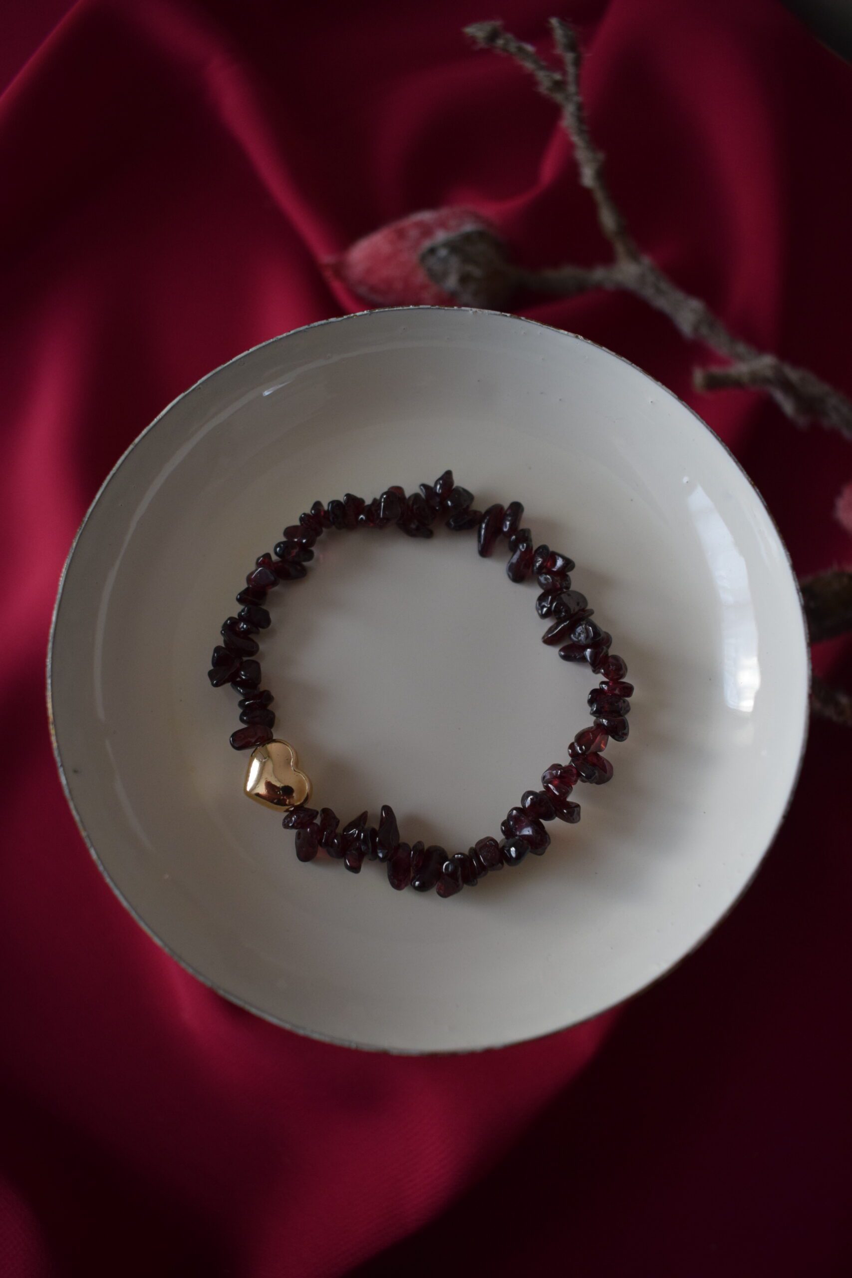 Armband edelsteenchips Granaat ~ AG 001 - Afbeelding 2