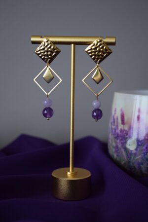 Statement oorhangers Amethist ~ OA 003