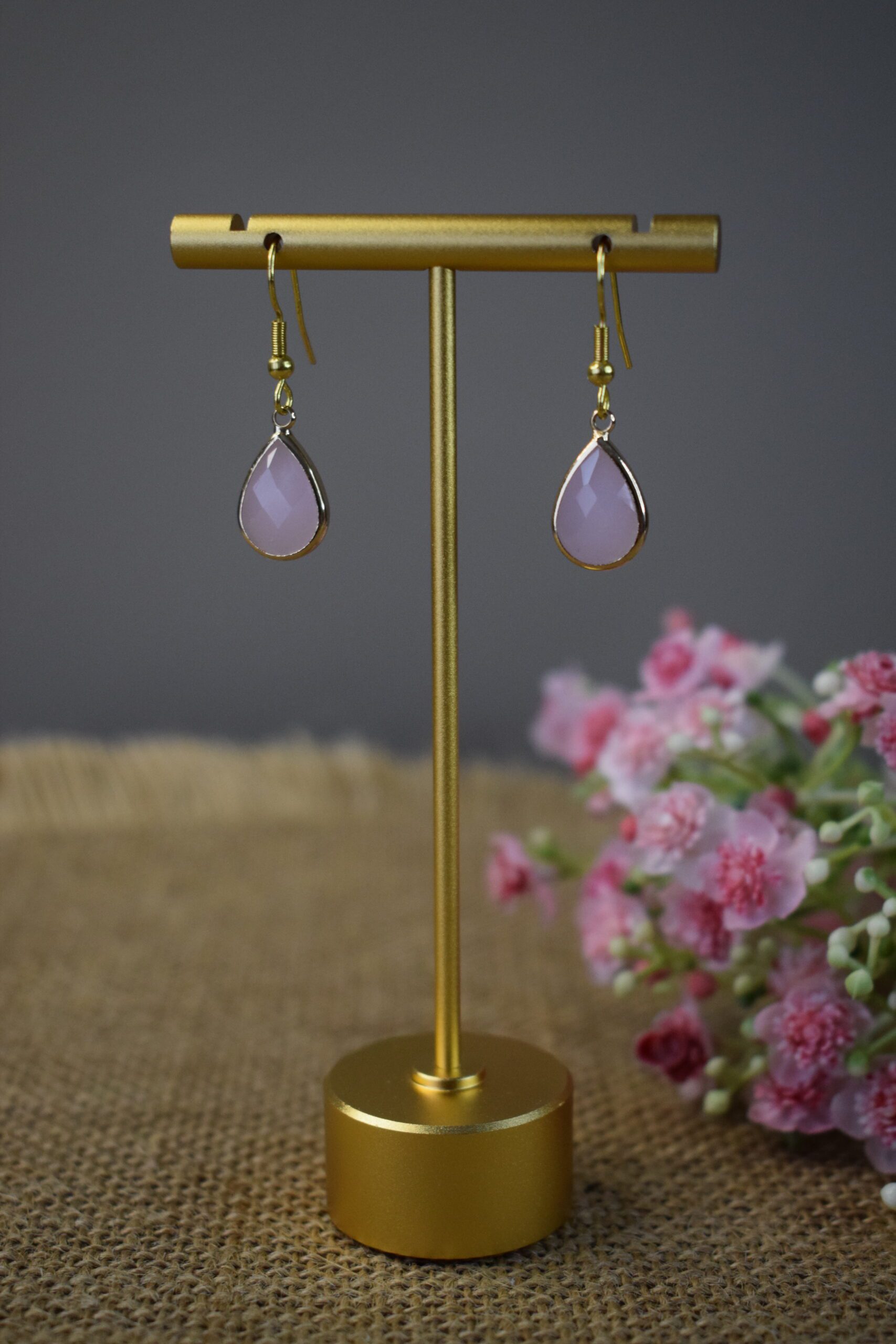 Oorhangers Roze Crystal Glass ~ CG 003 - Afbeelding 2