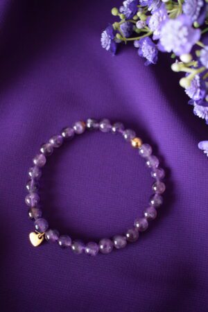 Kralenarmband Amethist 6mm ~ AA 003
