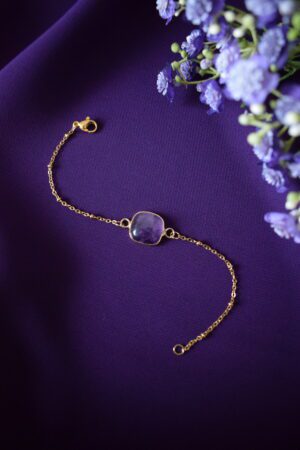 Armband stainless steel met Amethist ~ AA 001