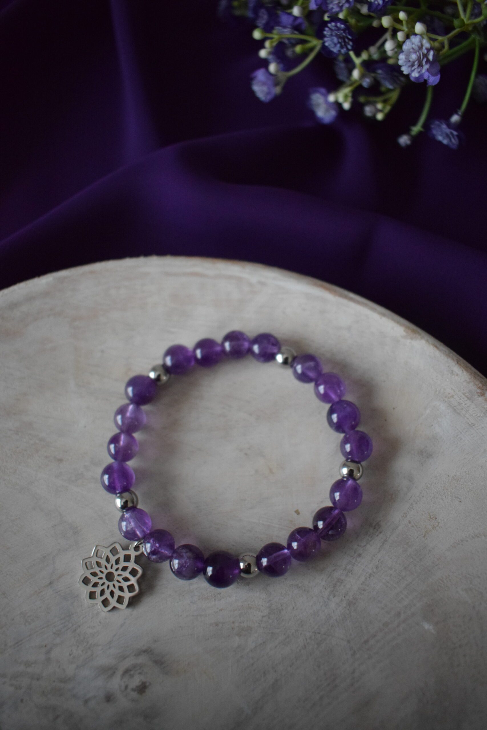 Kralenarmband Amethist 8mm ~ AA 006 - Afbeelding 4