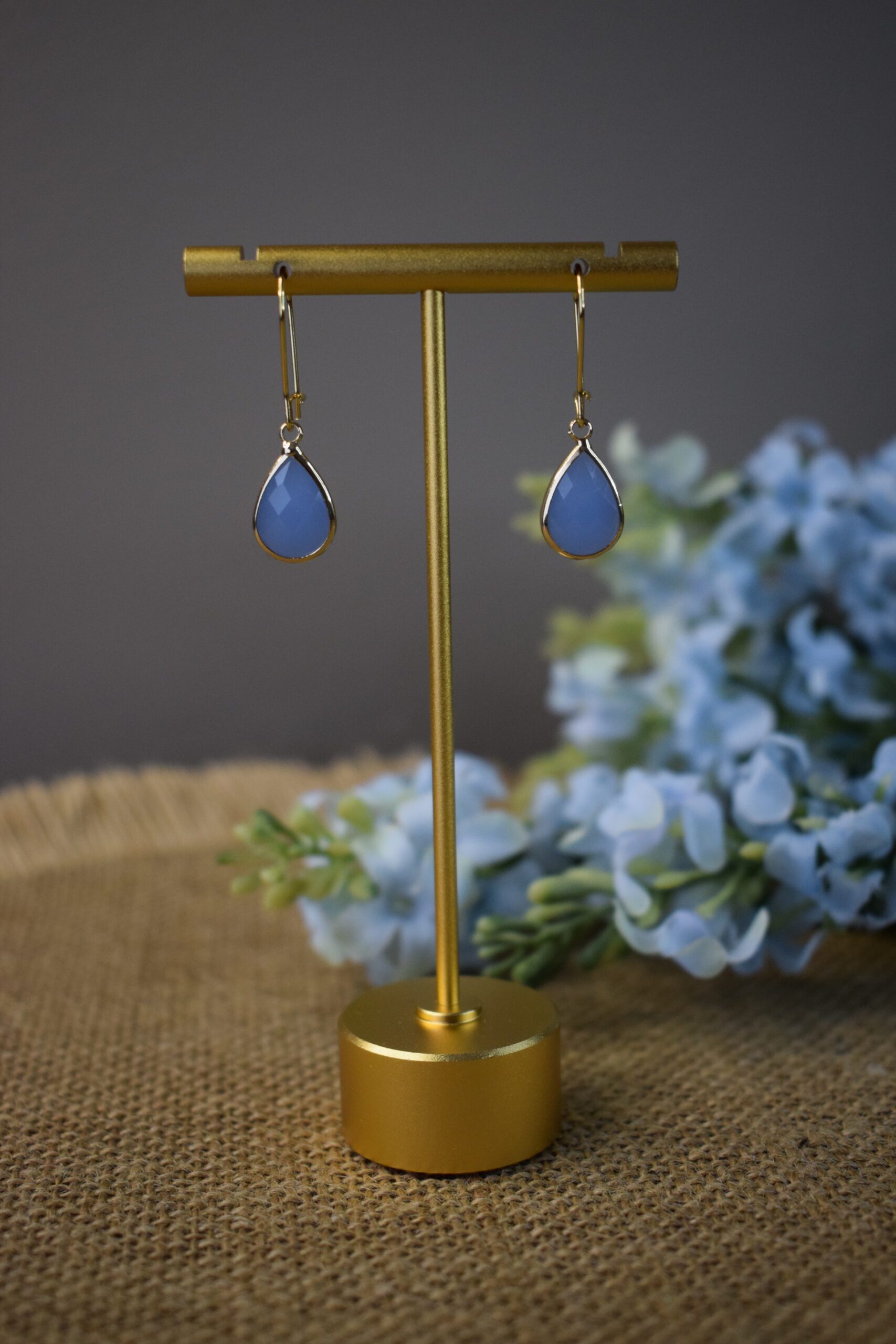 Oorhangers Lavendelblauw Crystal Glass ~ CG 006
