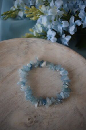 Armband edelsteenchips Aquamarijn ~ AQ 009