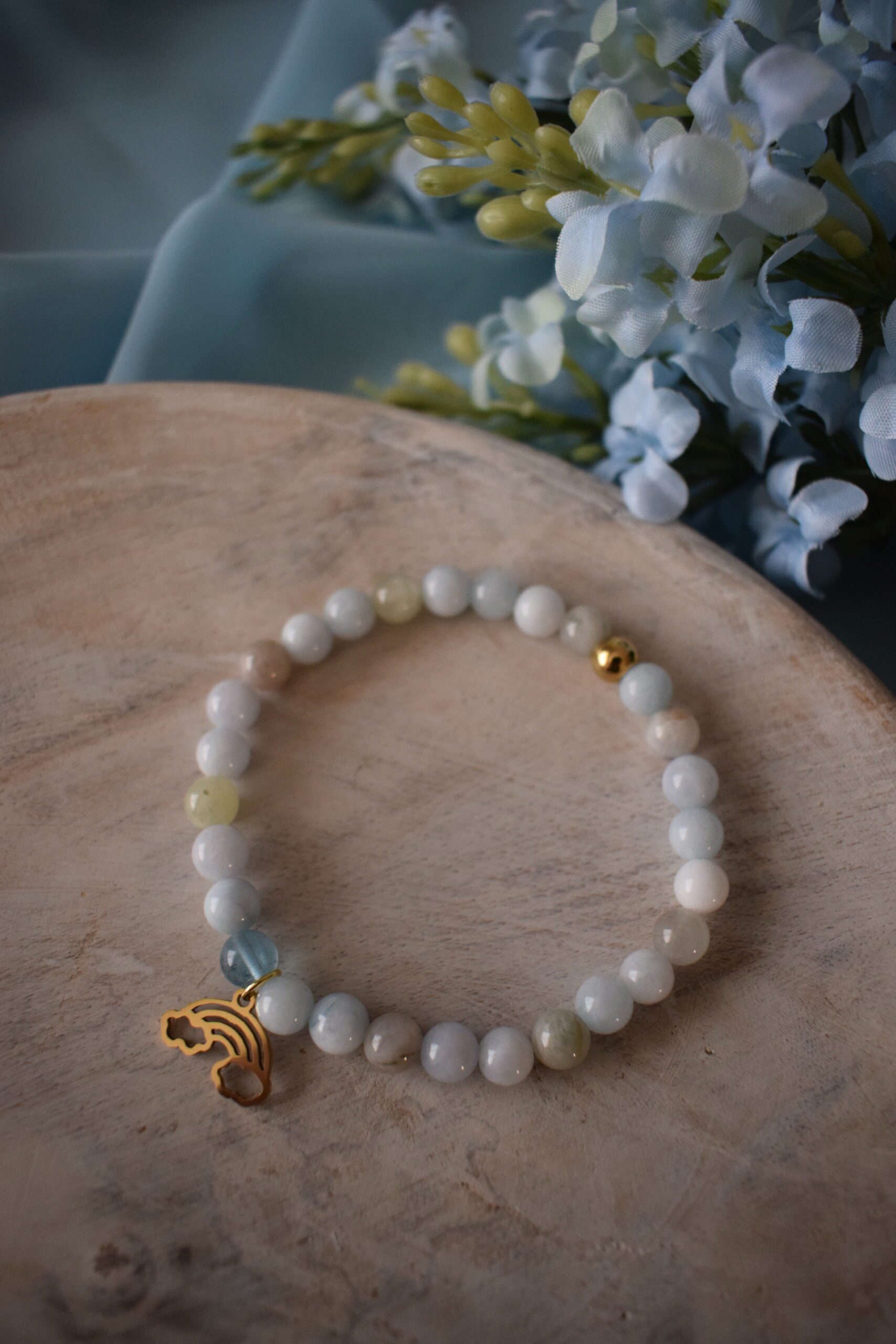Kralenarmband Aquamarijn 6mm ~ AQ 005