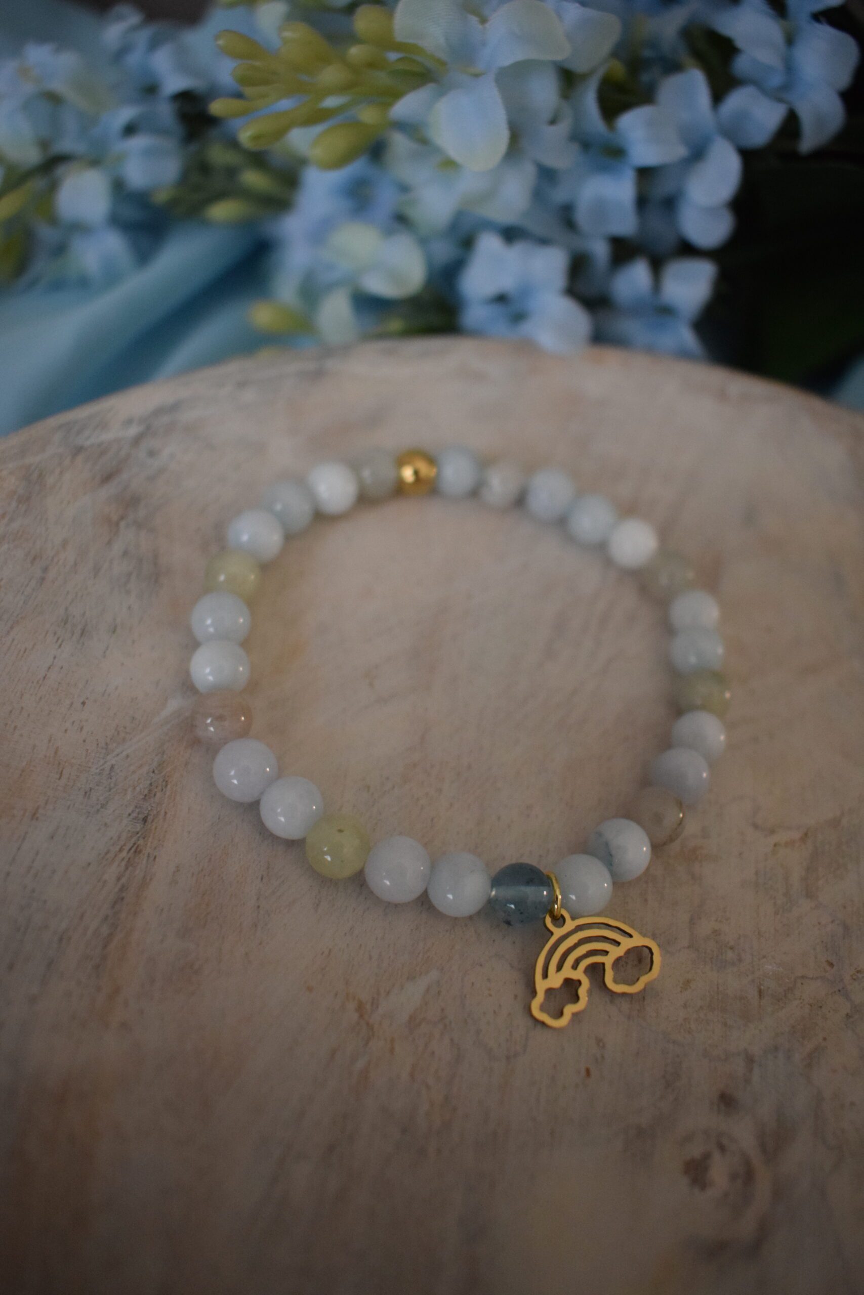 Kralenarmband Aquamarijn 6mm ~ AQ 005 - Afbeelding 3