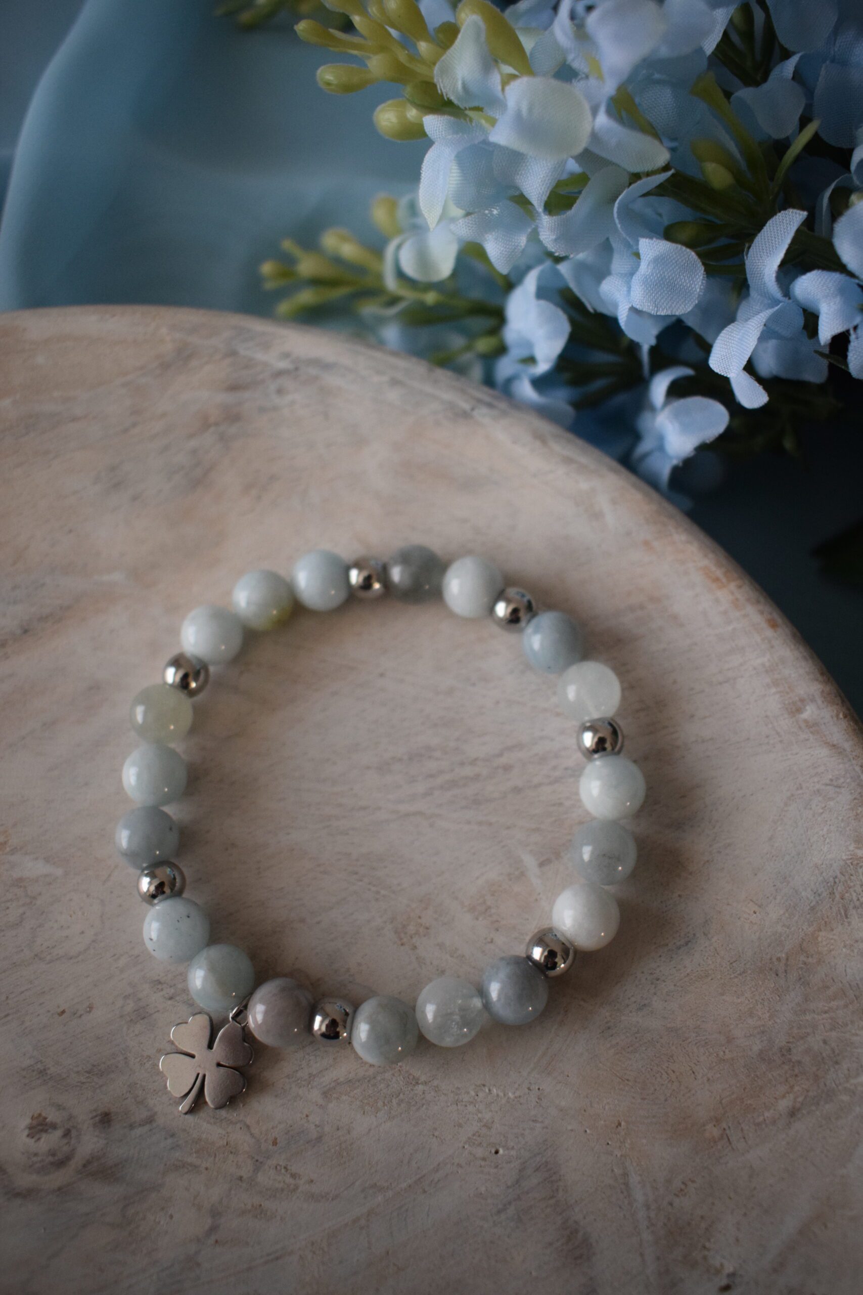 Kralenarmband Aquamarijn 8mm ~ AQ 007 - Afbeelding 2