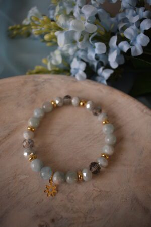 Kralenarmband chique Aquamarijn 8mm ~ AQ 006