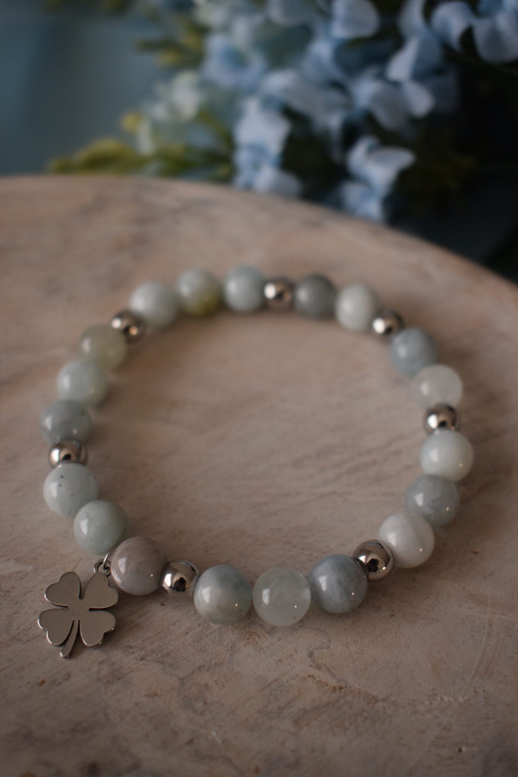Kralenarmband Aquamarijn 8mm ~ AQ 007 - Afbeelding 4