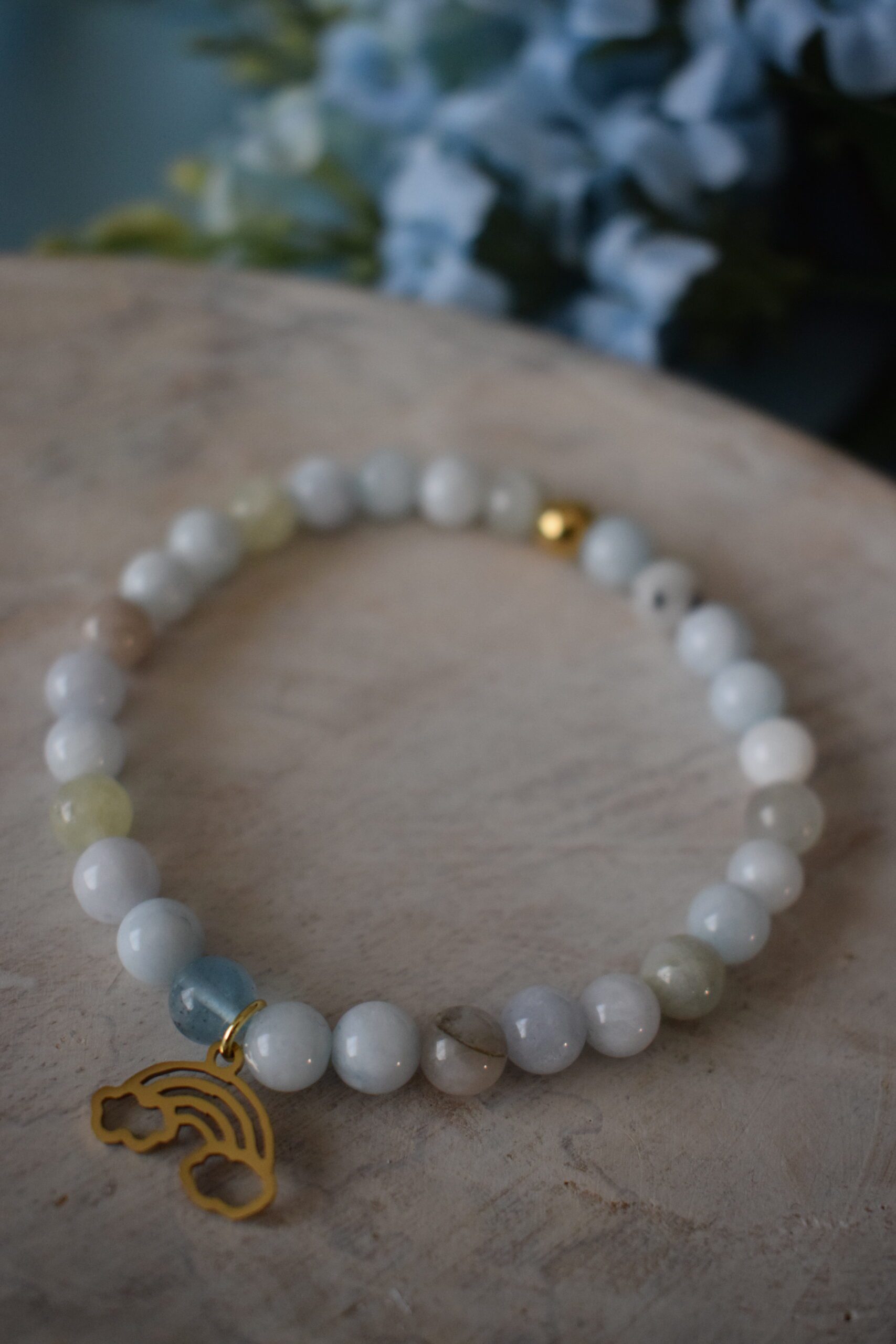 Kralenarmband Aquamarijn 6mm ~ AQ 005 - Afbeelding 4