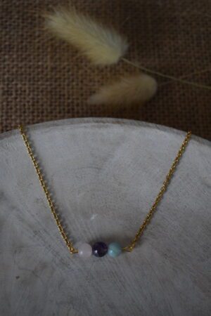 Troosthalsketting met edelstenen ~ TR 004