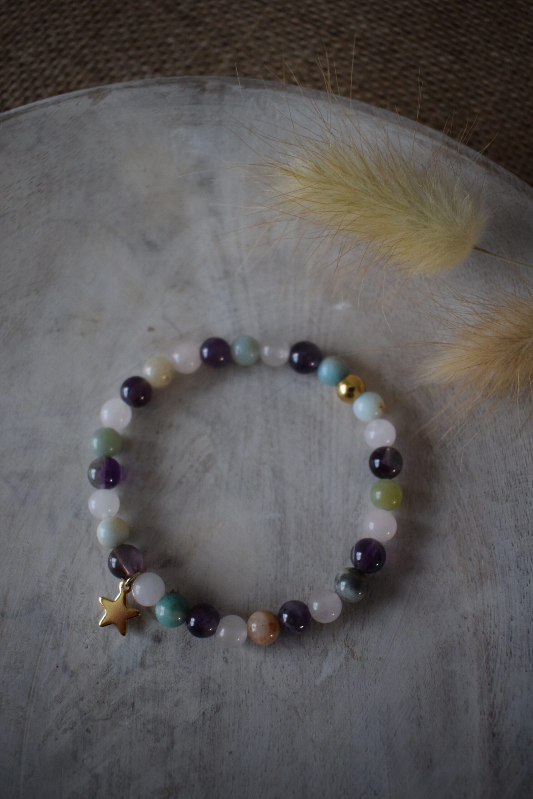 Troostkralenarmbandje met ster ~ TR 003