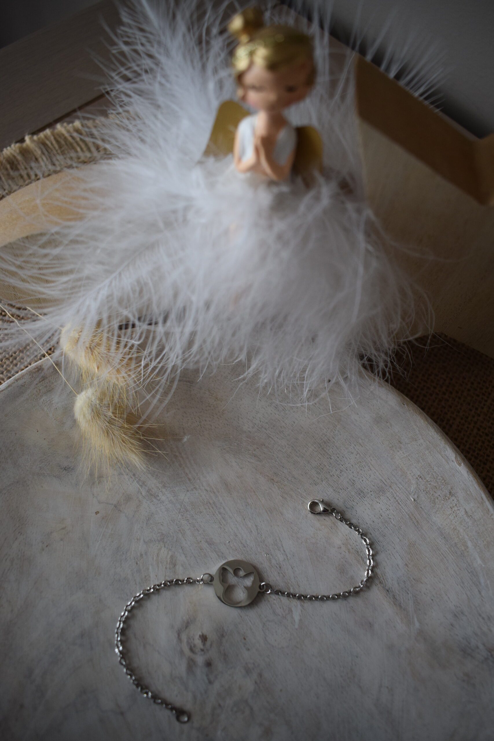 Armband stainless steel met Engel (zilverkleur) ~ EN 004