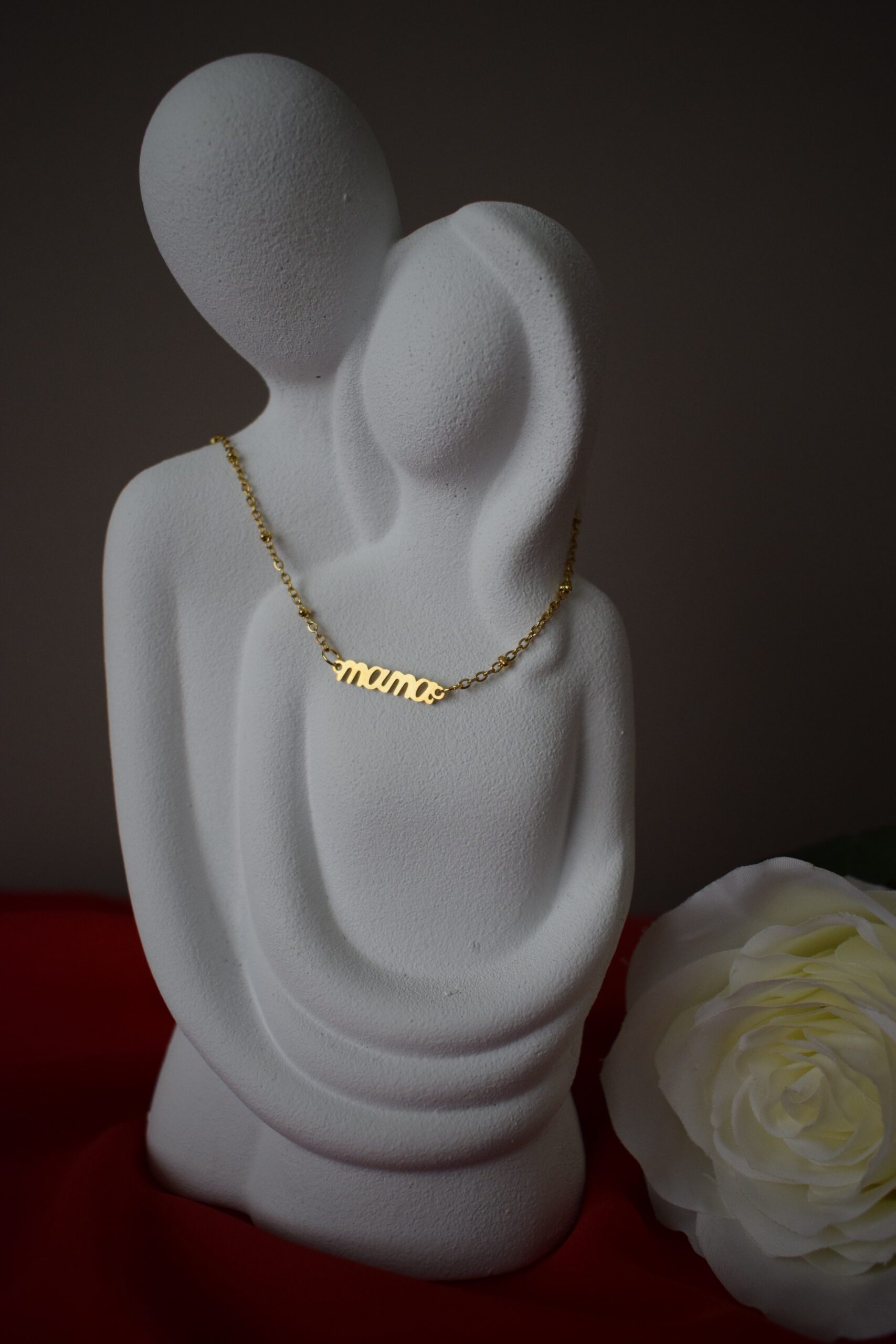 Halsketting 'mama' in stainless steel (goudkleur) ~ LC 026