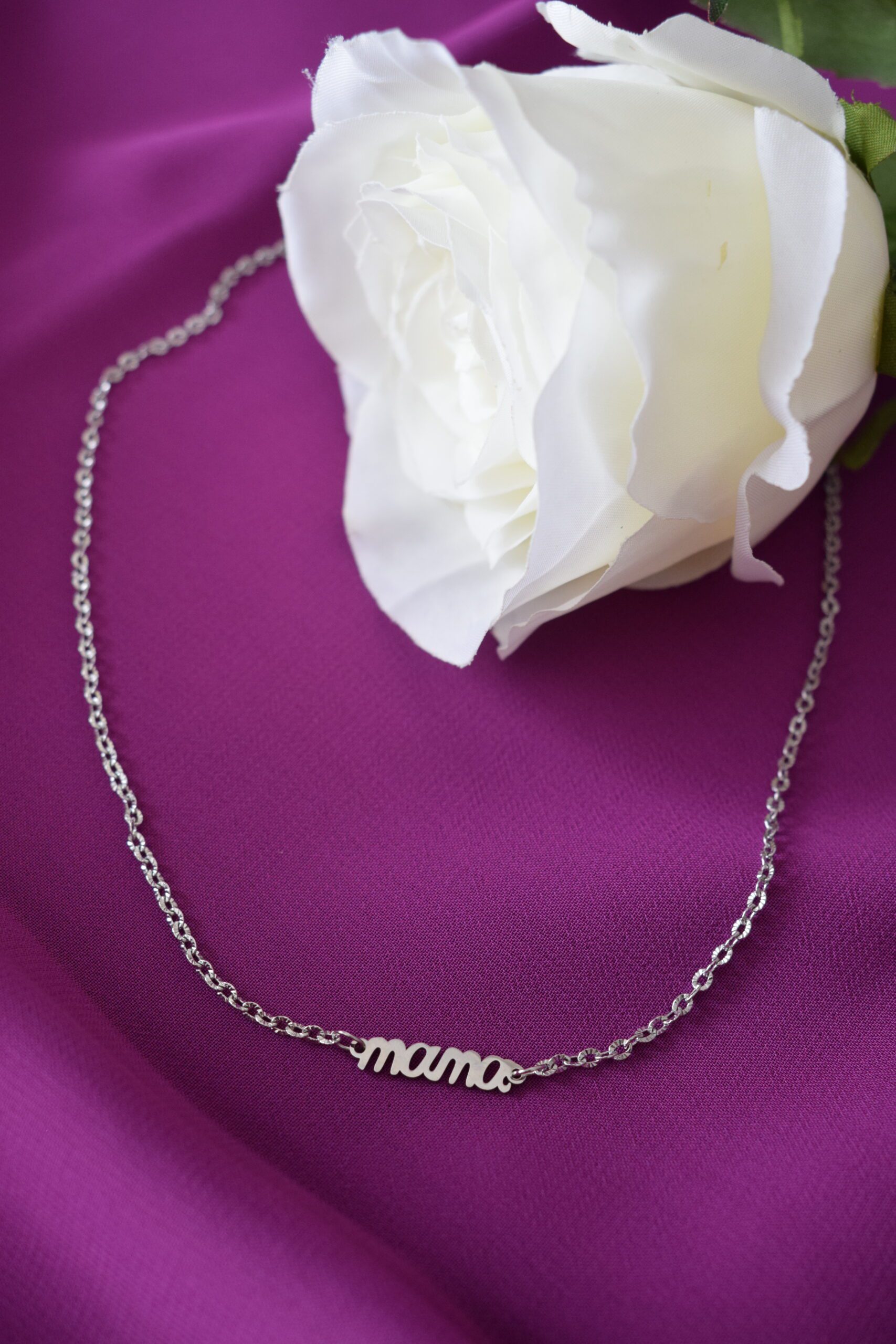 Halsketting 'mama' in stainless steel (zilverkleur) ~ LC 027 - Afbeelding 3