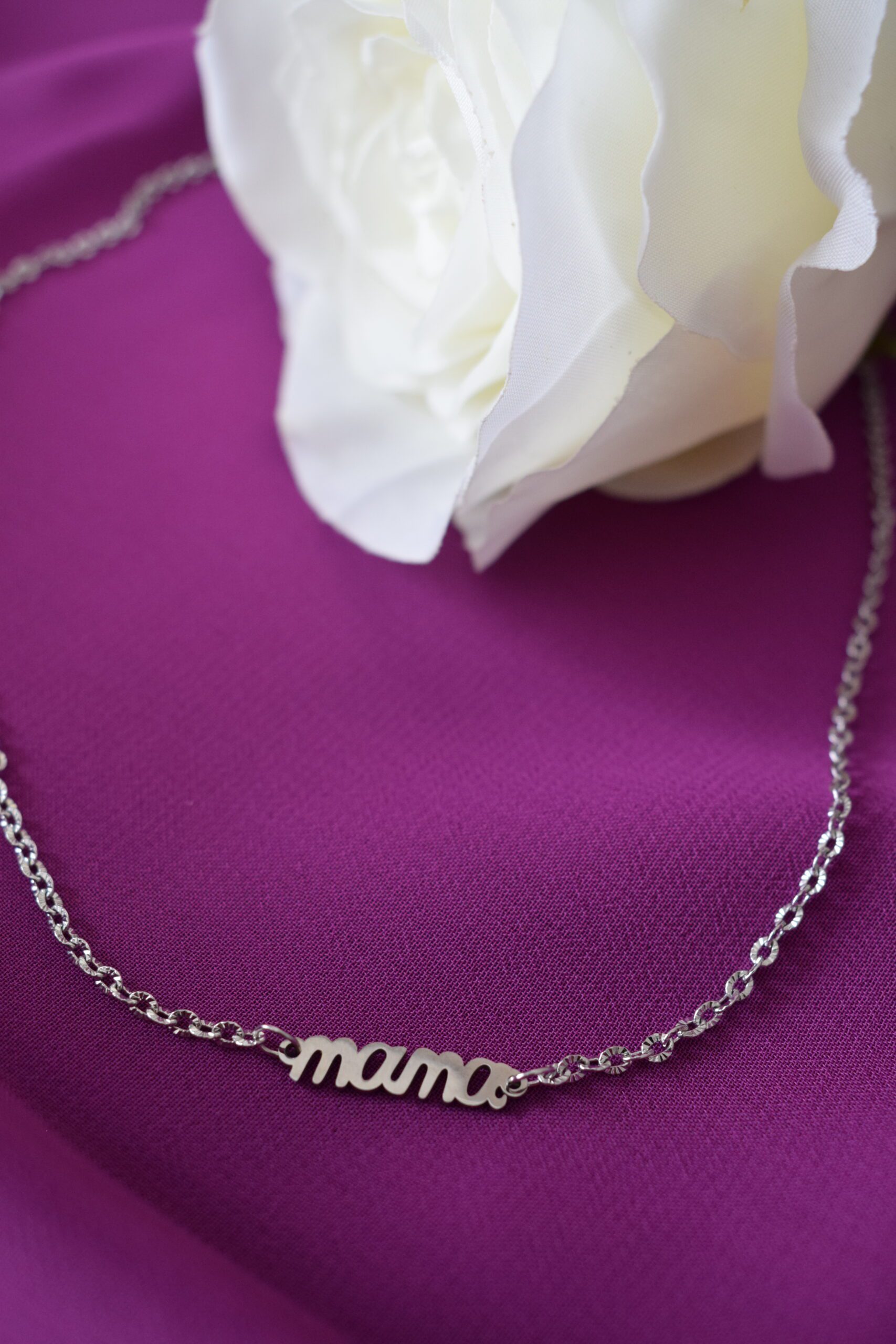 Halsketting 'mama' in stainless steel (zilverkleur) ~ LC 027 - Afbeelding 4