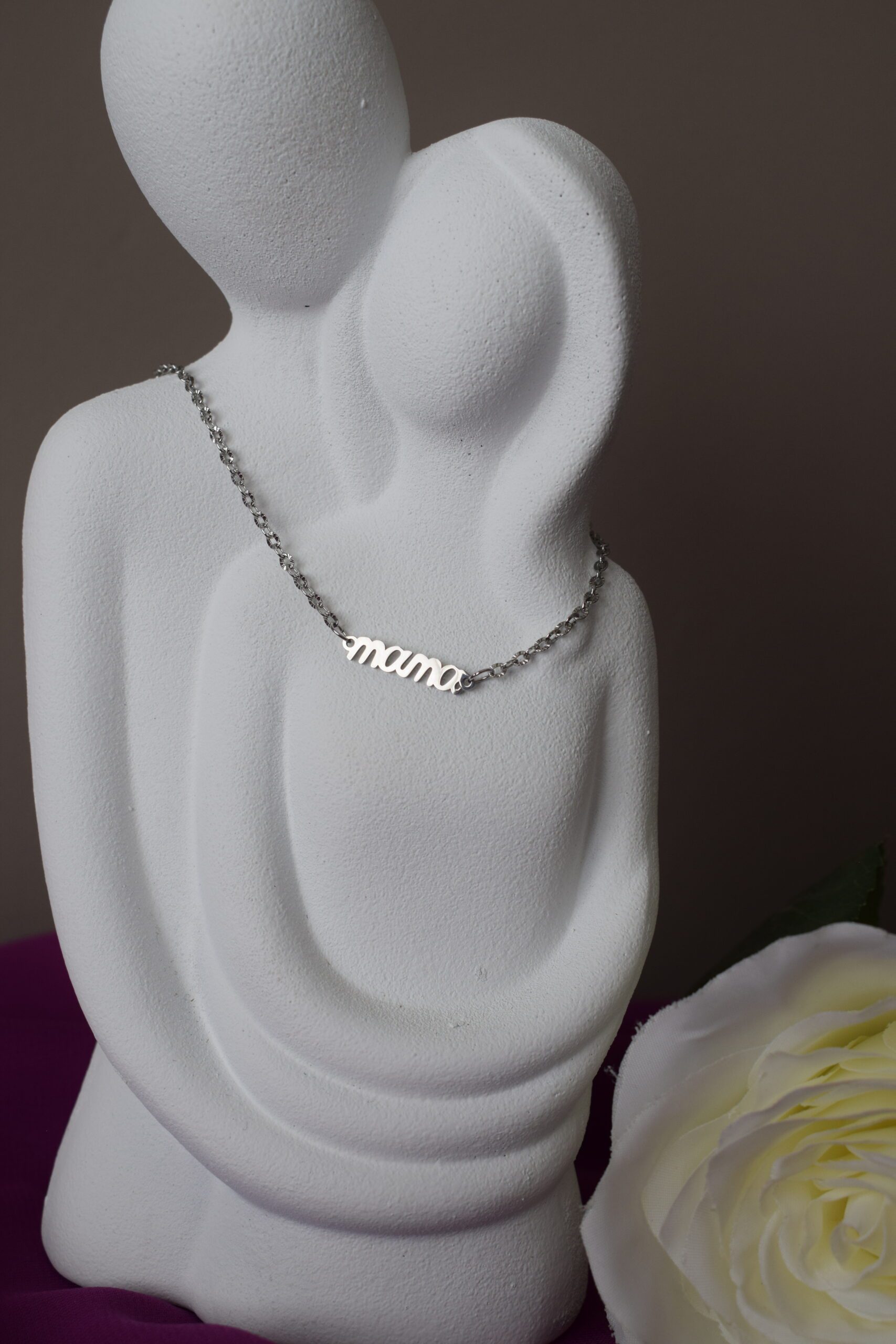 Halsketting 'mama' in stainless steel (zilverkleur) ~ LC 027 - Afbeelding 2