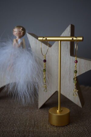 Stainless steel earhoops met Engeltjes ~ EN 002