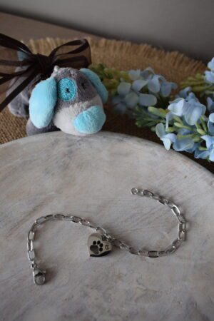 Armband stainless steel hartje met pootje ~ PO 003