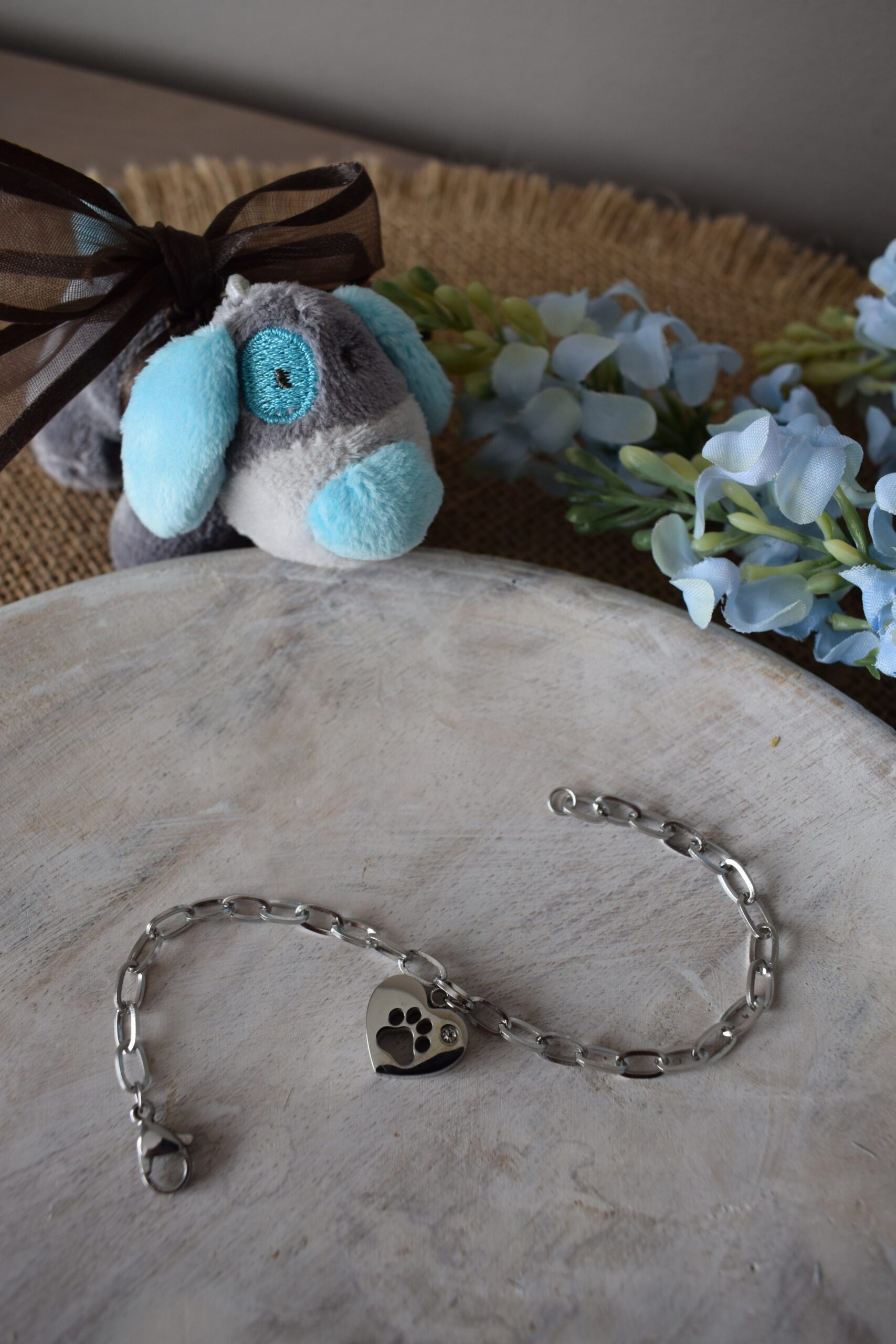 Armband stainless steel hartje met pootje ~ PO 003