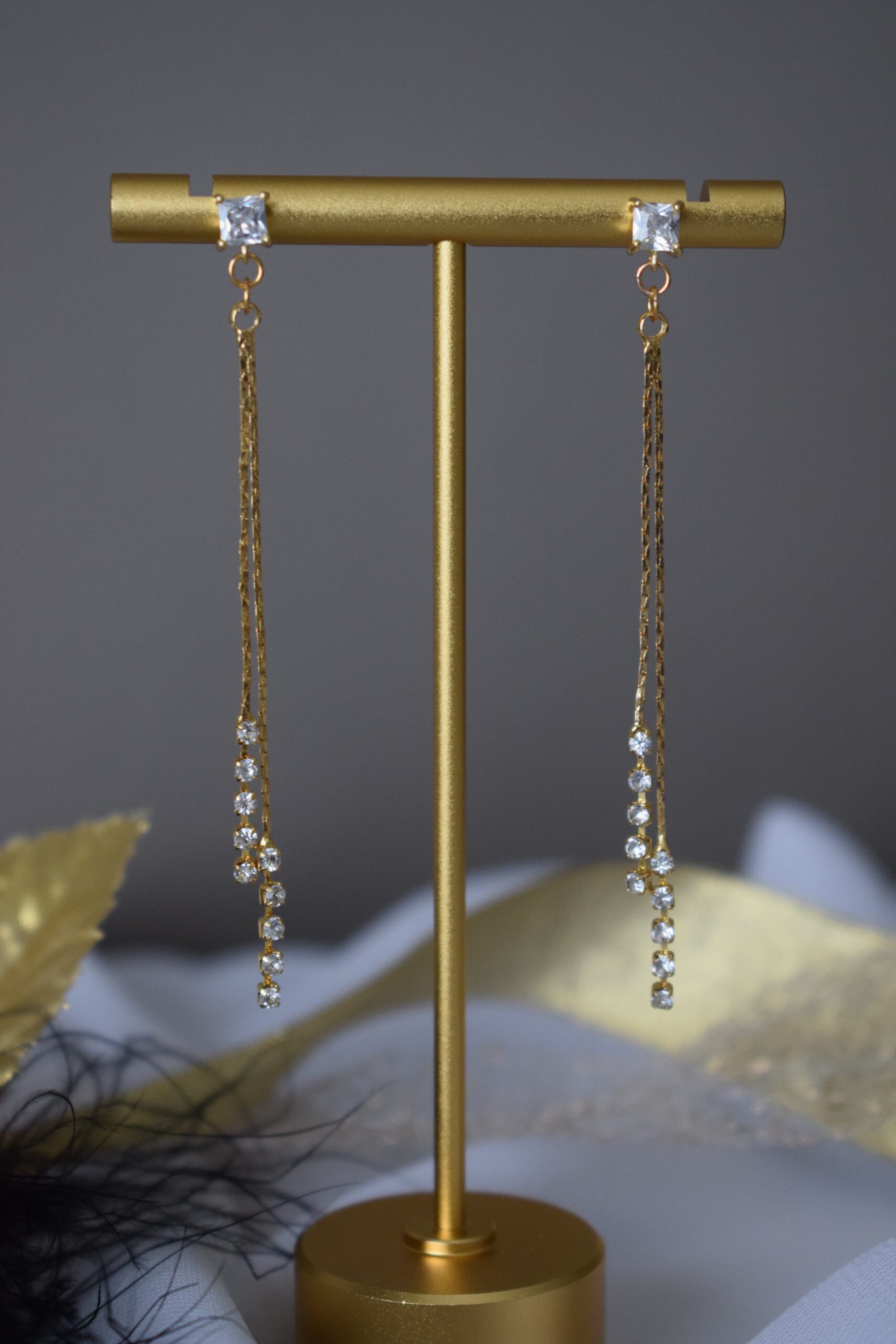 Luxe oorhangers met zirkoniasteentjes ~ FO 025 - Afbeelding 2