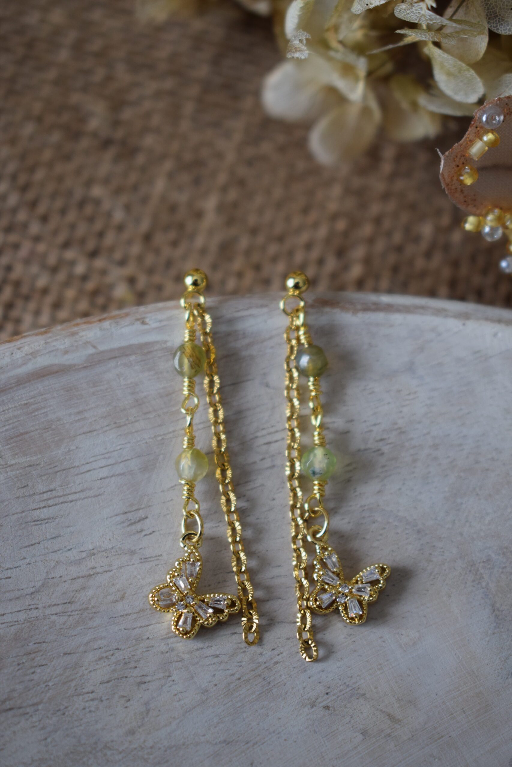 Luxe oorhangers met Zirkonia vlinder ~ VL 001 - Afbeelding 2