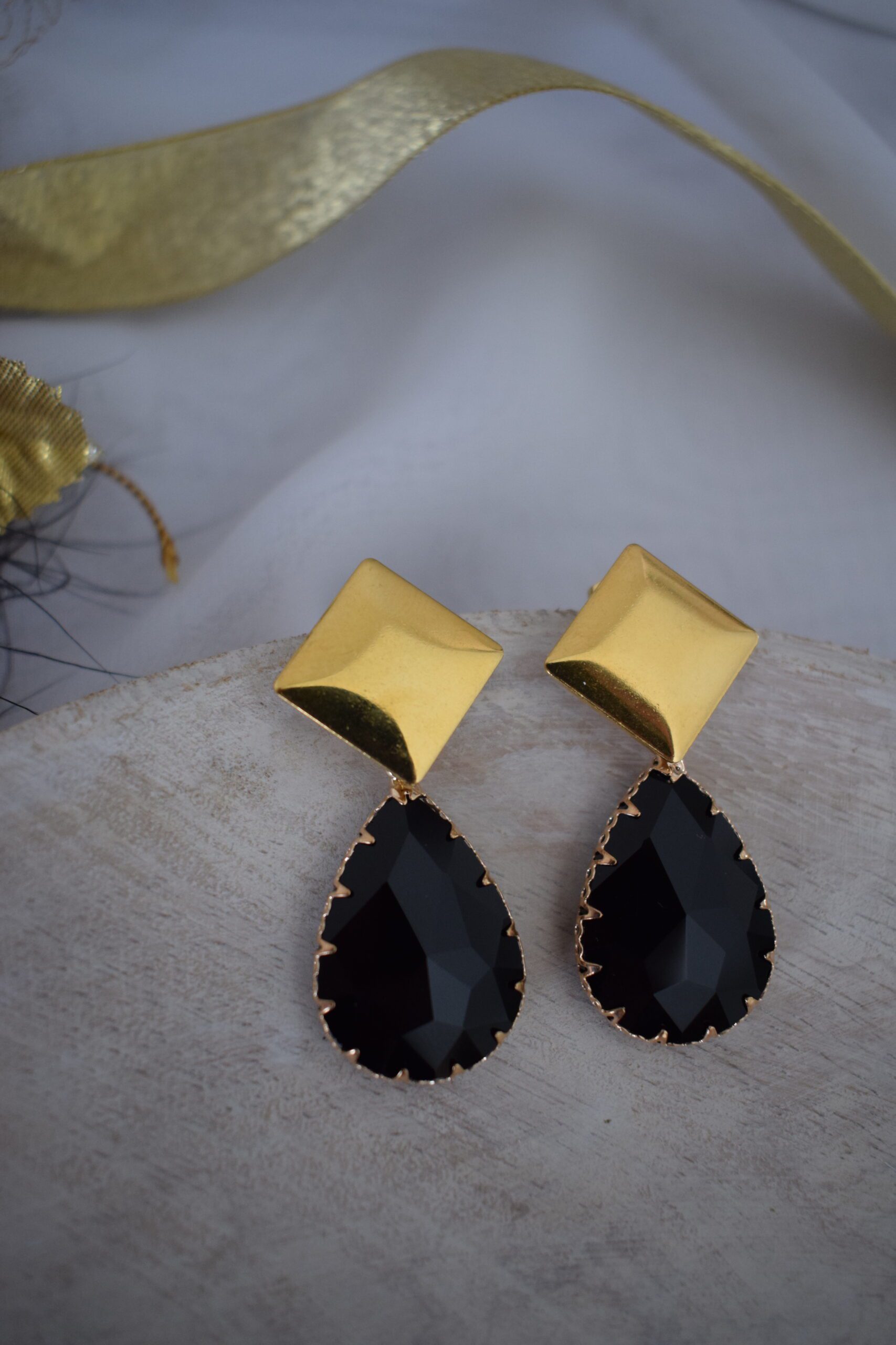Statement Earrings Zwart Crystal Glass ~ FO 018 - Afbeelding 4