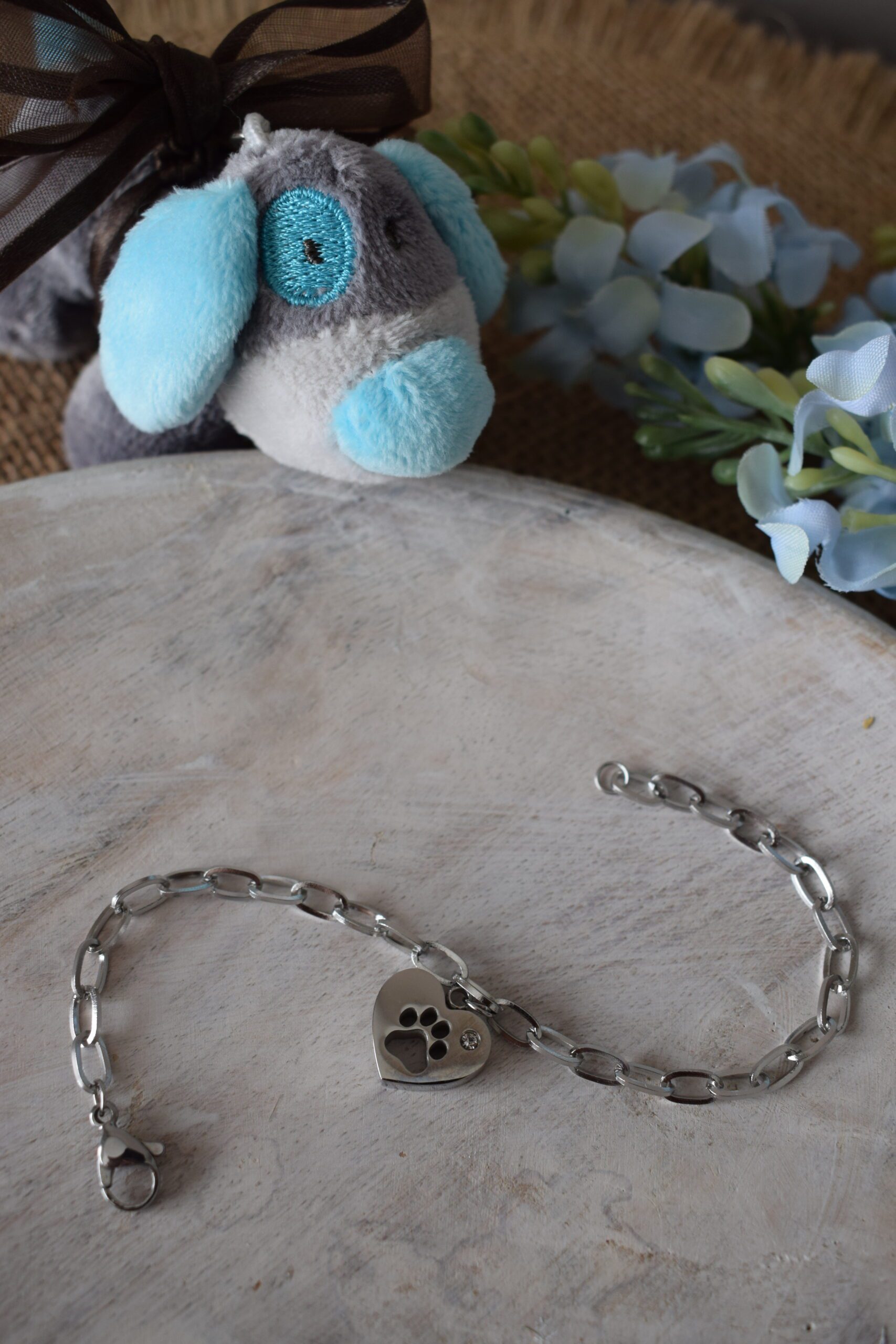 Armband stainless steel hartje met pootje ~ PO 003 - Afbeelding 4