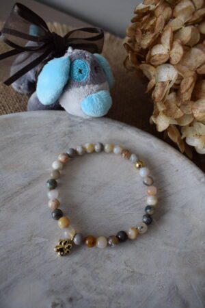 Kralenarmband Bamboo Agaat 6mm ~ PO 002