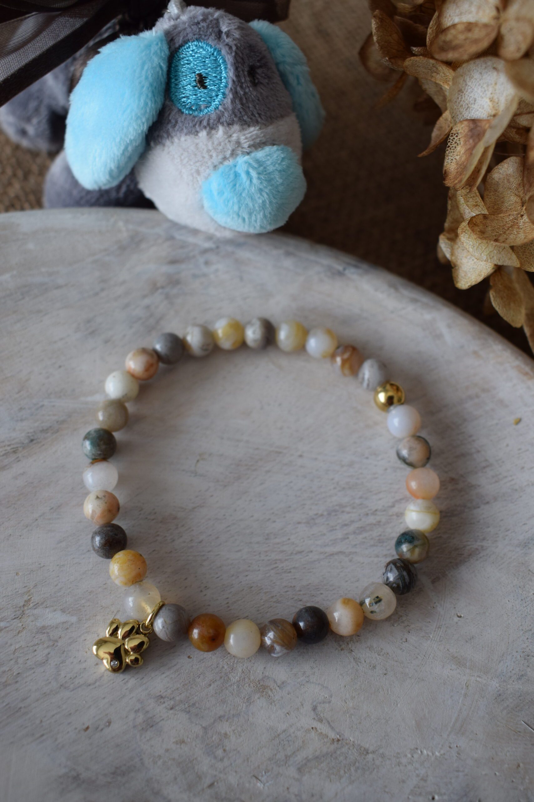 Kralenarmband Bamboo Agaat 6mm ~ PO 002 - Afbeelding 2