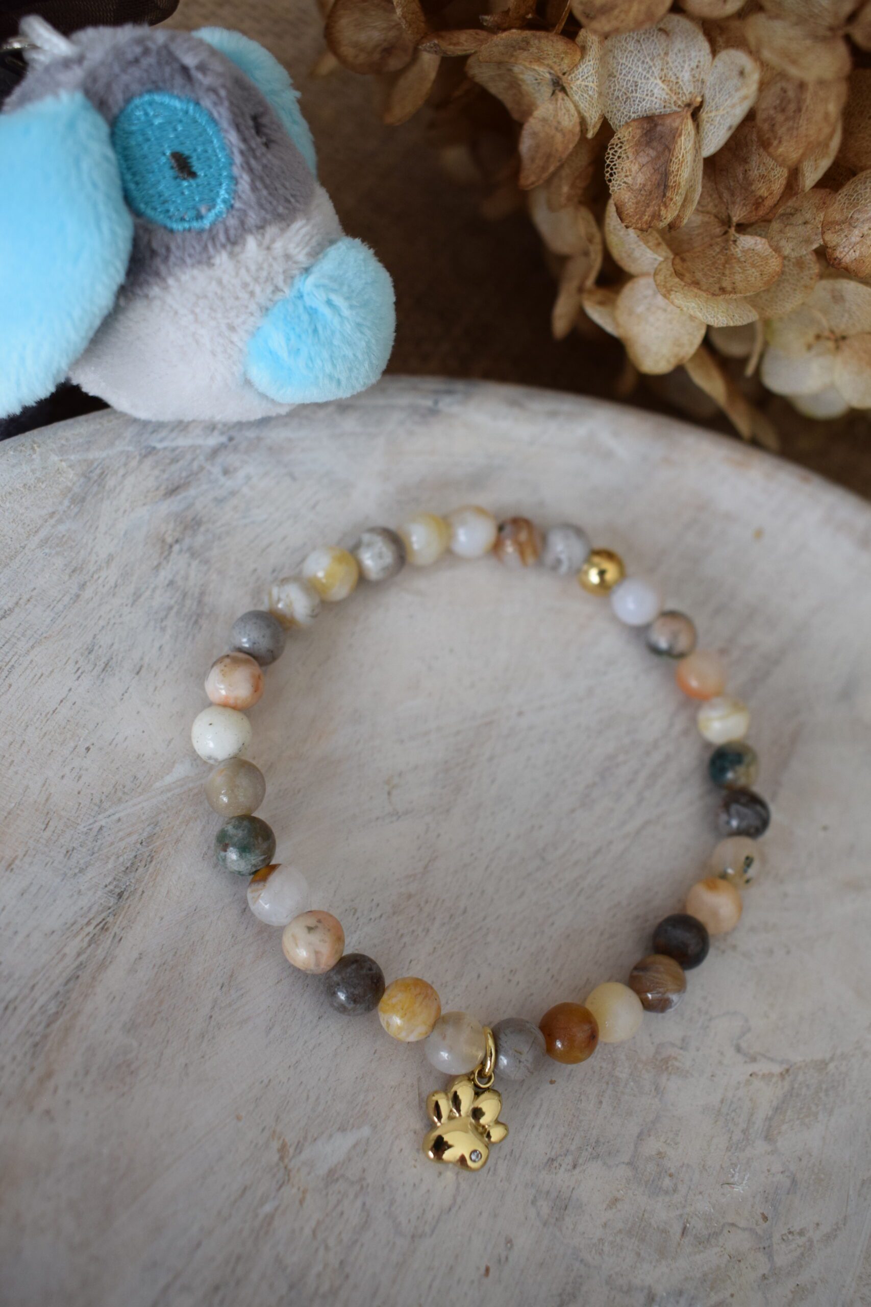 Kralenarmband Bamboo Agaat 6mm ~ PO 002 - Afbeelding 3