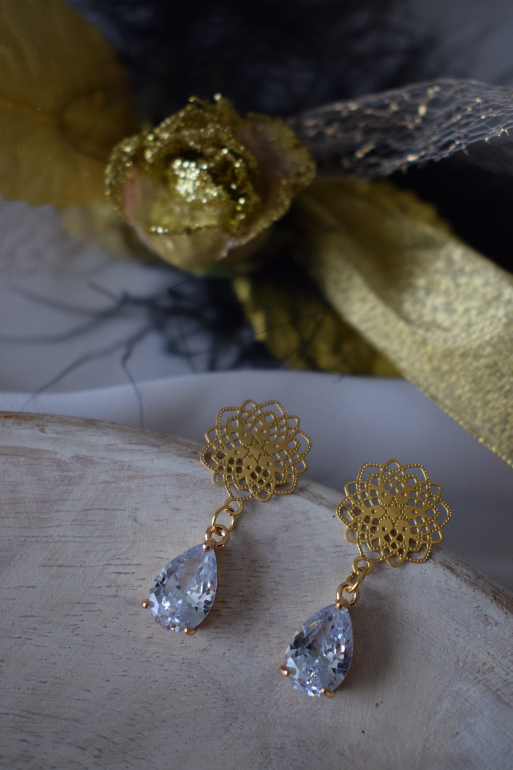 Oorhangers Mandala Clear Crystal Glass ~ FO 023 - Afbeelding 3
