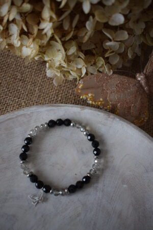 Kralenarmband chique zwarte Toermalijn 6mm ~ VL 006