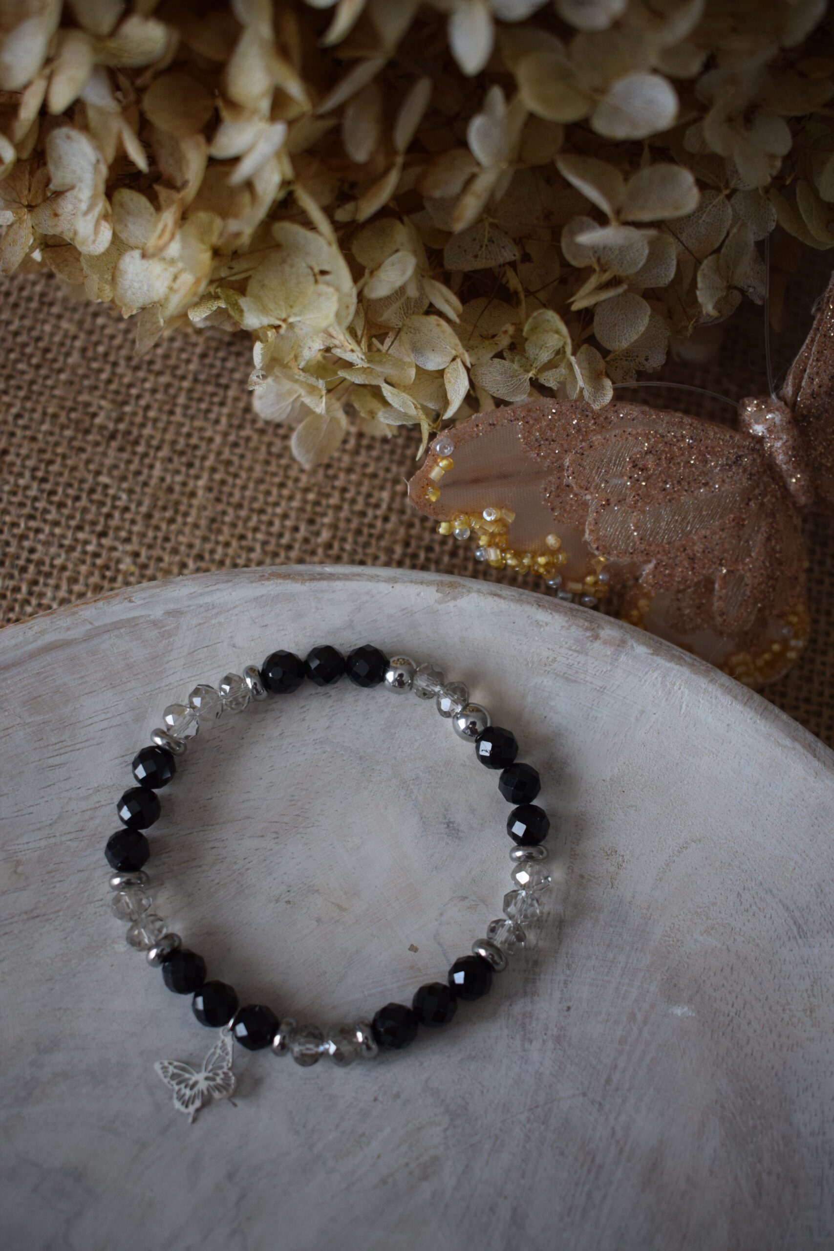 Kralenarmband chique zwarte Toermalijn 6mm ~ VL 006
