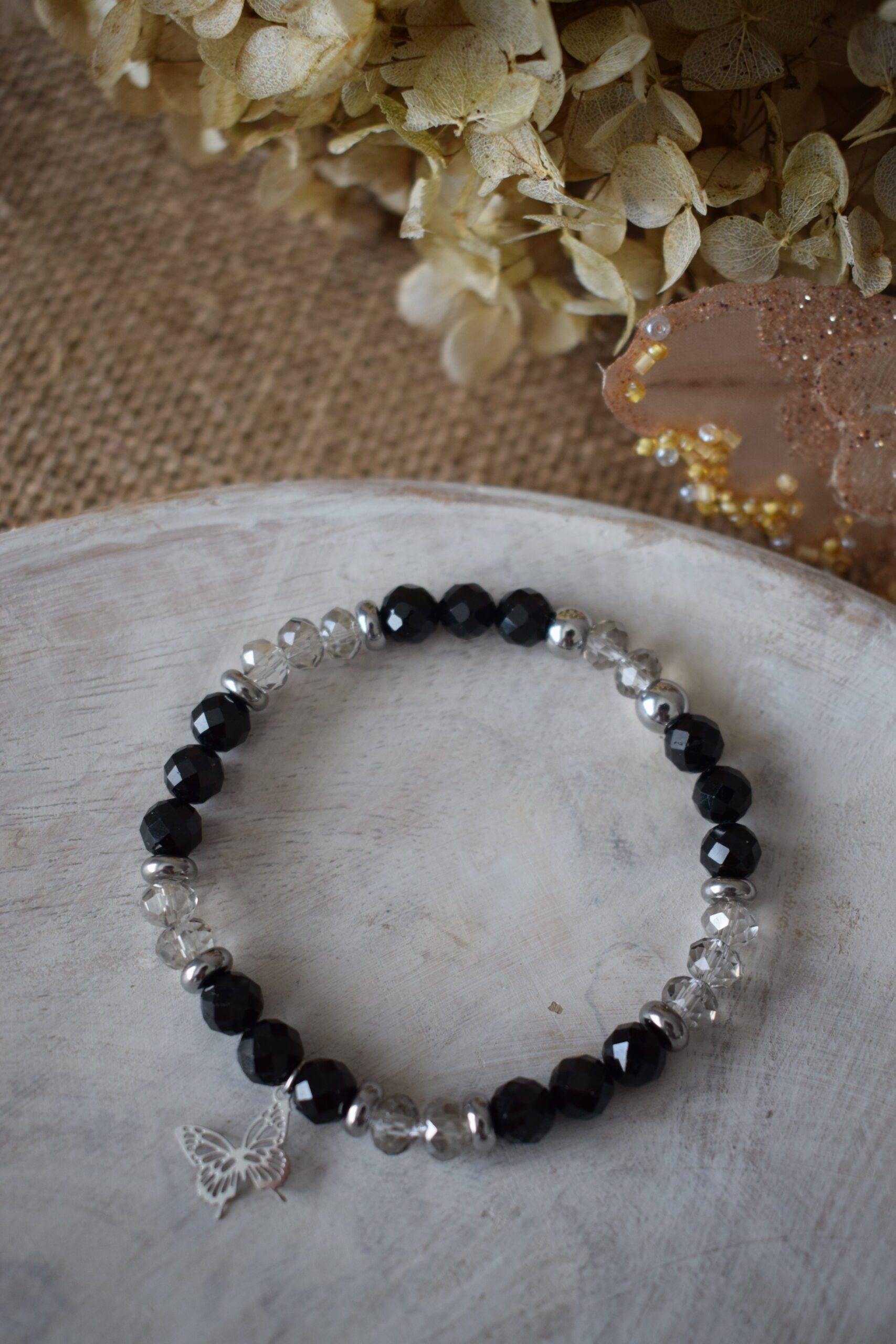 Kralenarmband chique zwarte Toermalijn 6mm ~ VL 006 - Afbeelding 2