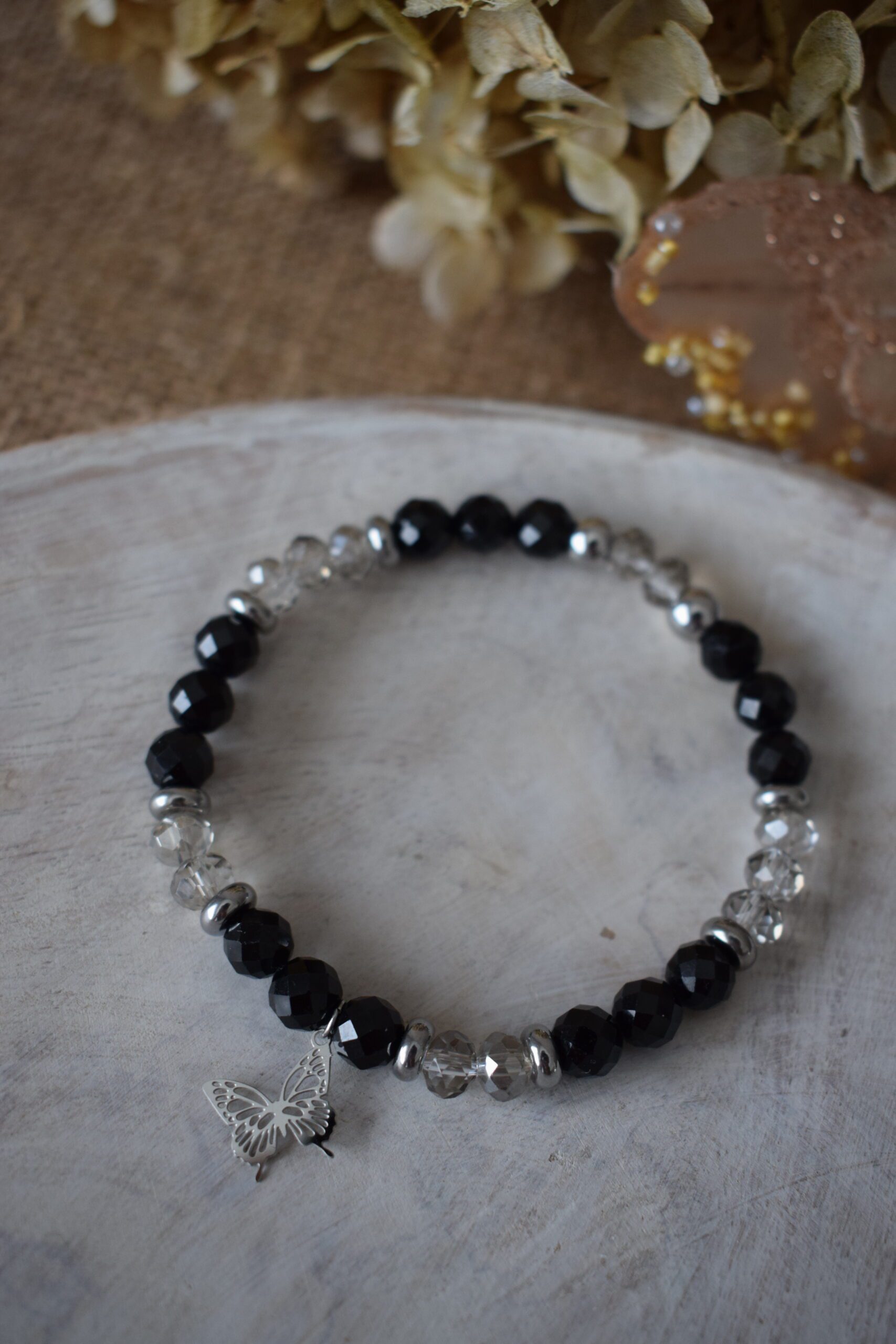 Kralenarmband chique zwarte Toermalijn 6mm ~ VL 006 - Afbeelding 3
