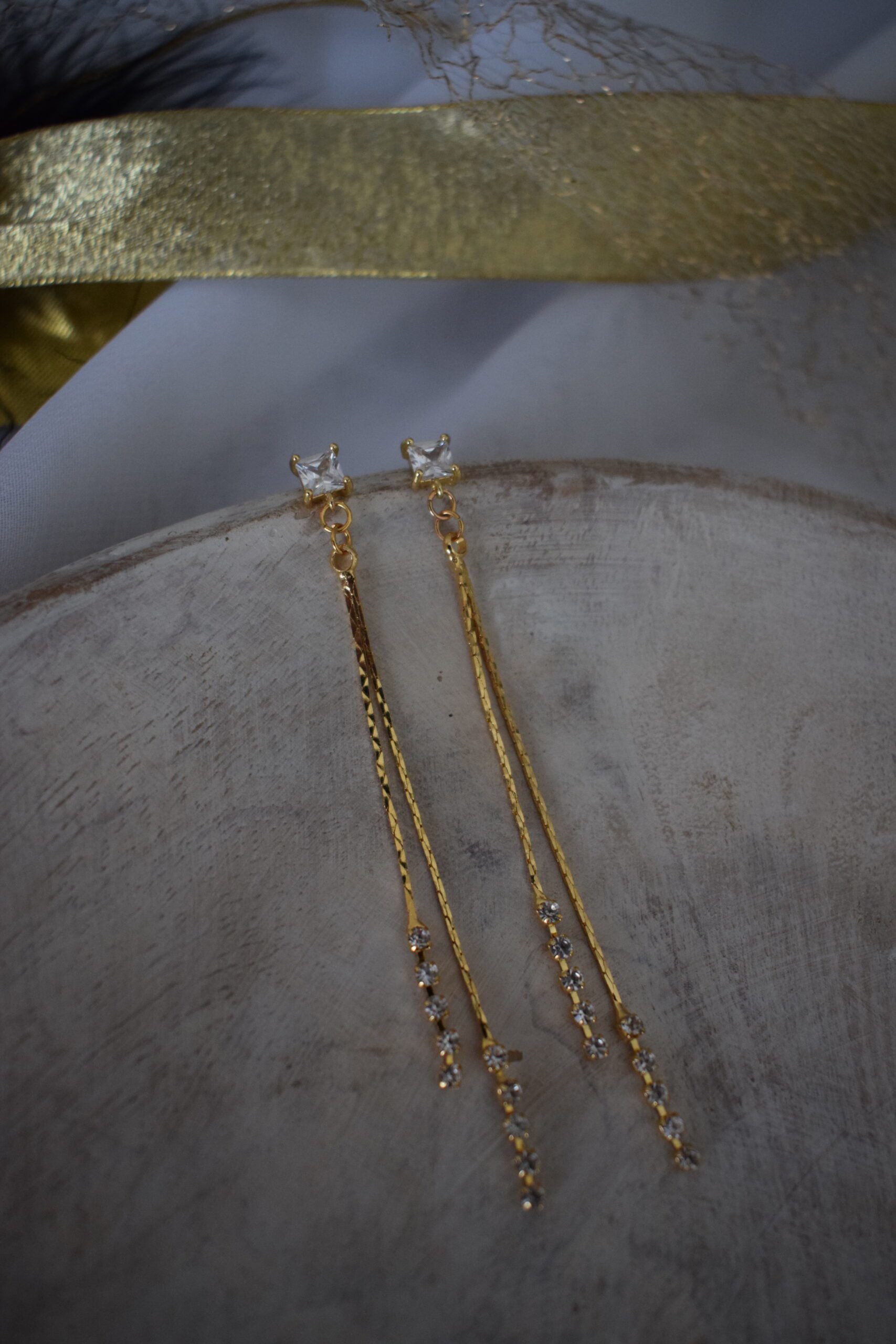 Luxe oorhangers met zirkoniasteentjes ~ FO 025 - Afbeelding 3