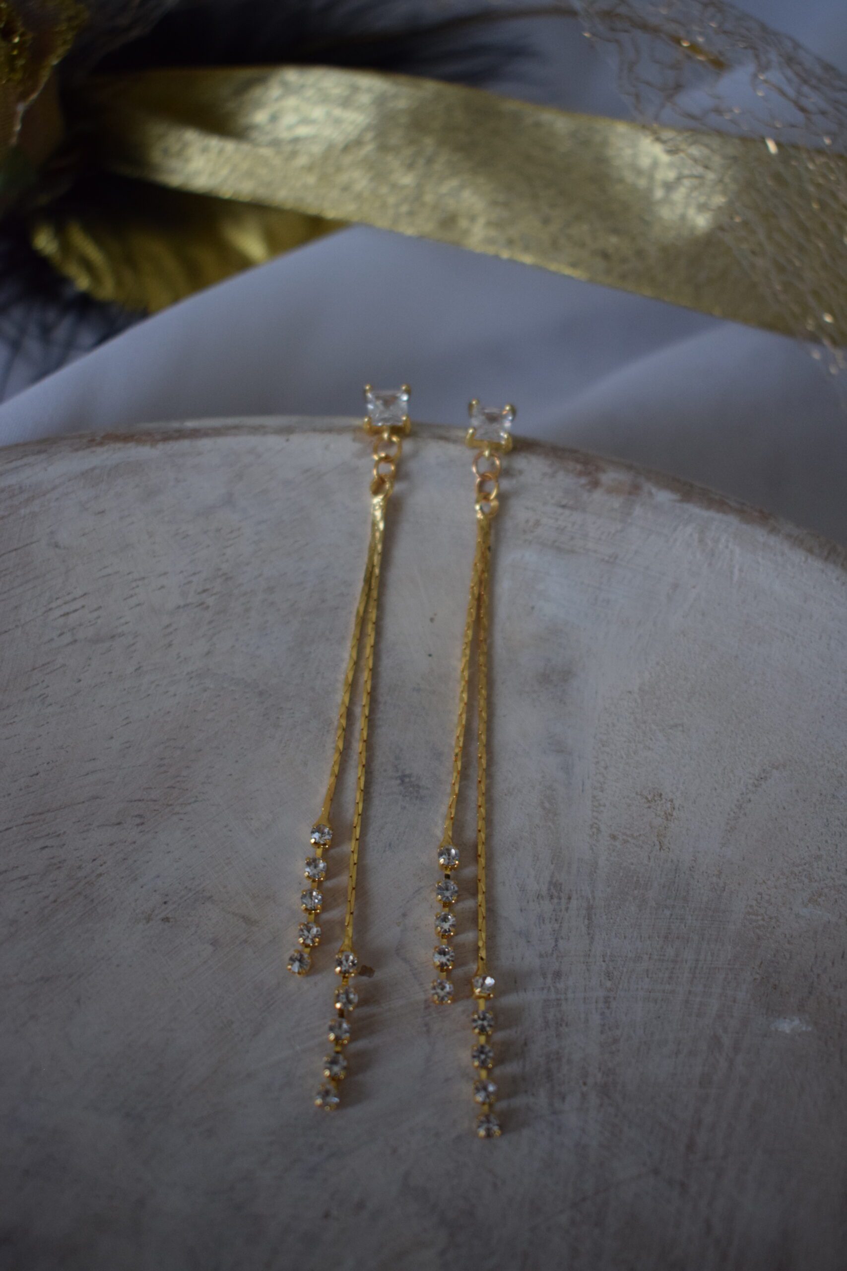 Luxe oorhangers met zirkoniasteentjes ~ FO 025 - Afbeelding 4