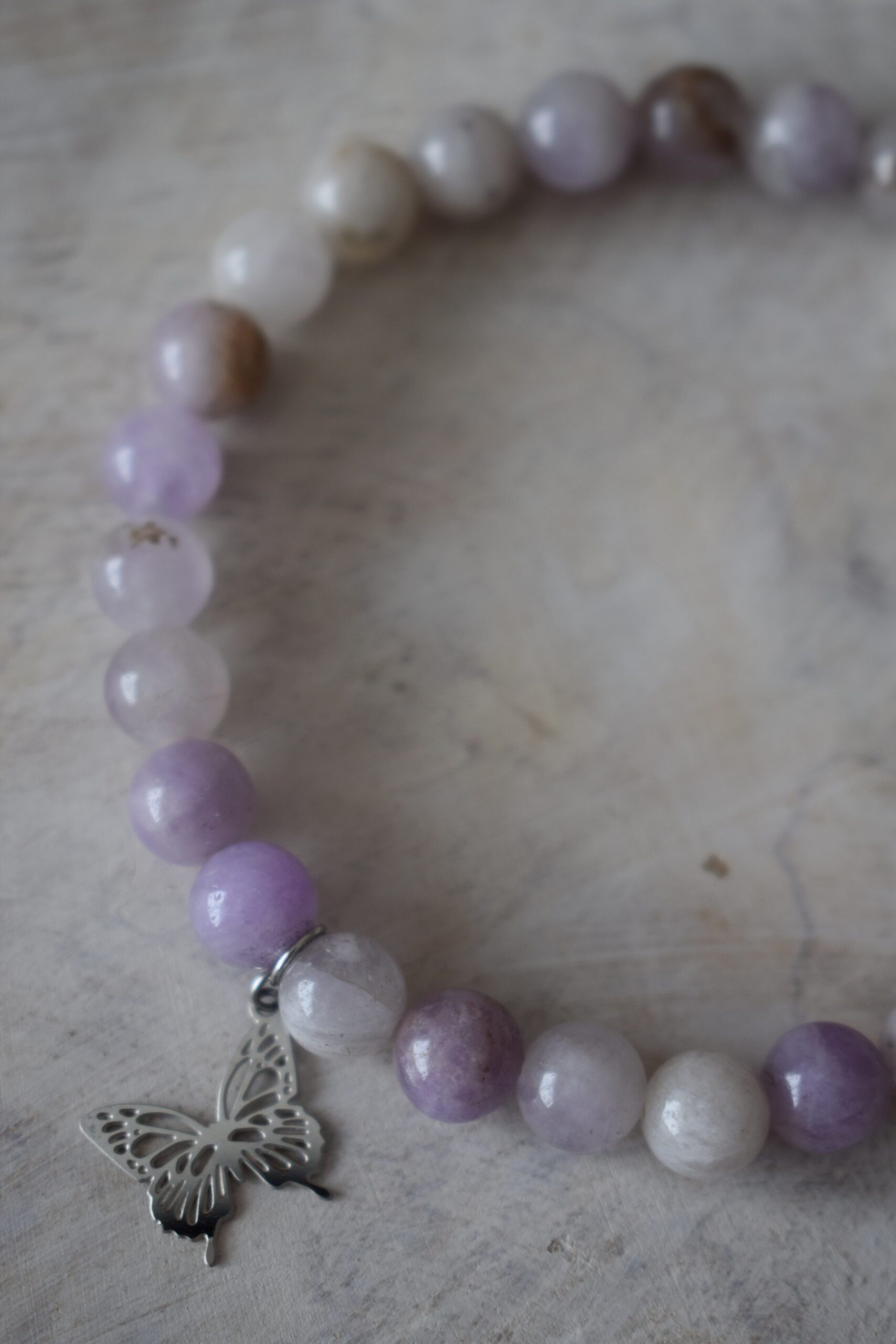 Kralenarmband Lavendel Jade 6mm ~ VL 007 - Afbeelding 4
