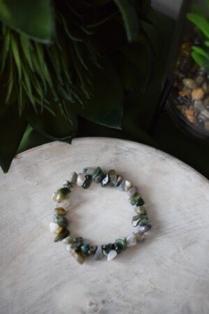 Armband edelsteenchips Mosagaat ~ MOS 001