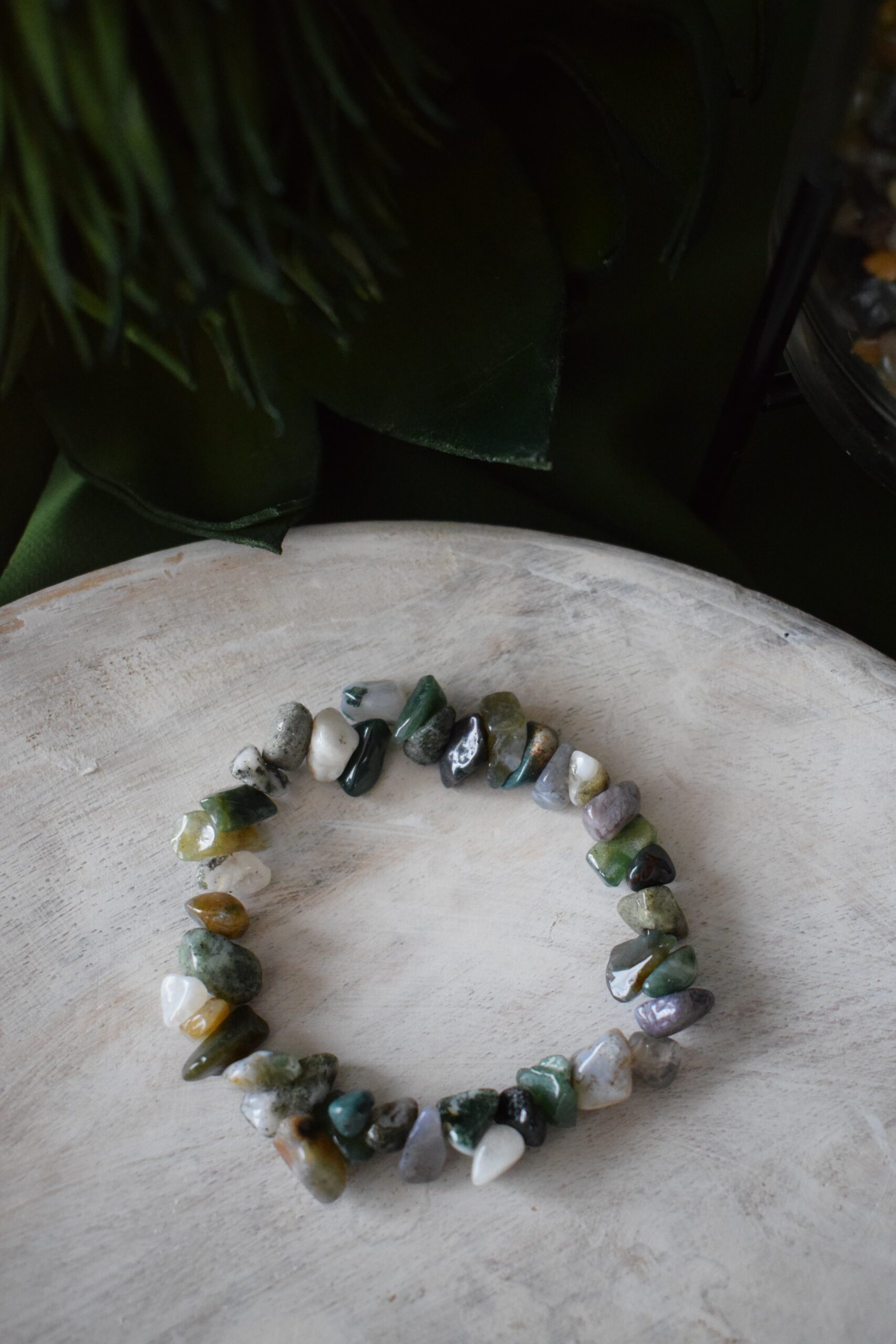 Armband edelsteenchips Mosagaat ~ MOS 001 - Afbeelding 2