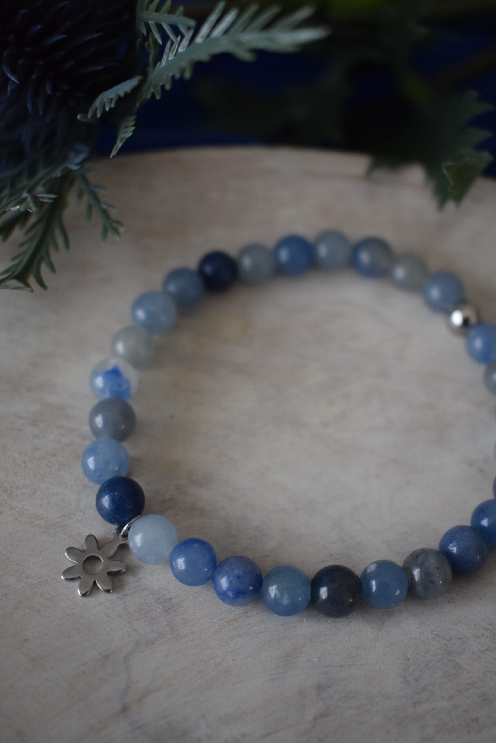 Kralenarmband Blauwe Aventurijn 6mm ~ BA 001 - Afbeelding 4