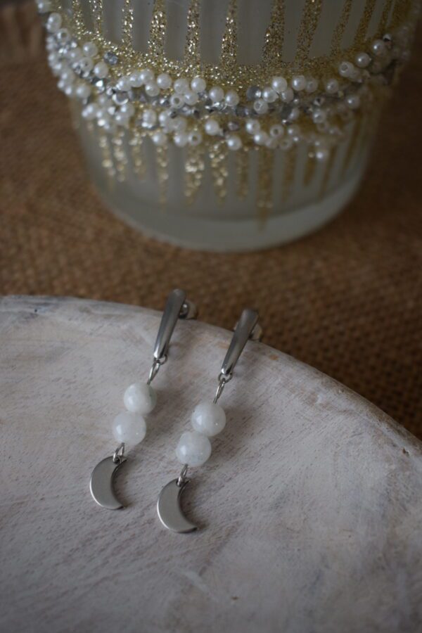 Oorhangers met maan en Maansteen ~ MS 003 - Afbeelding 3
