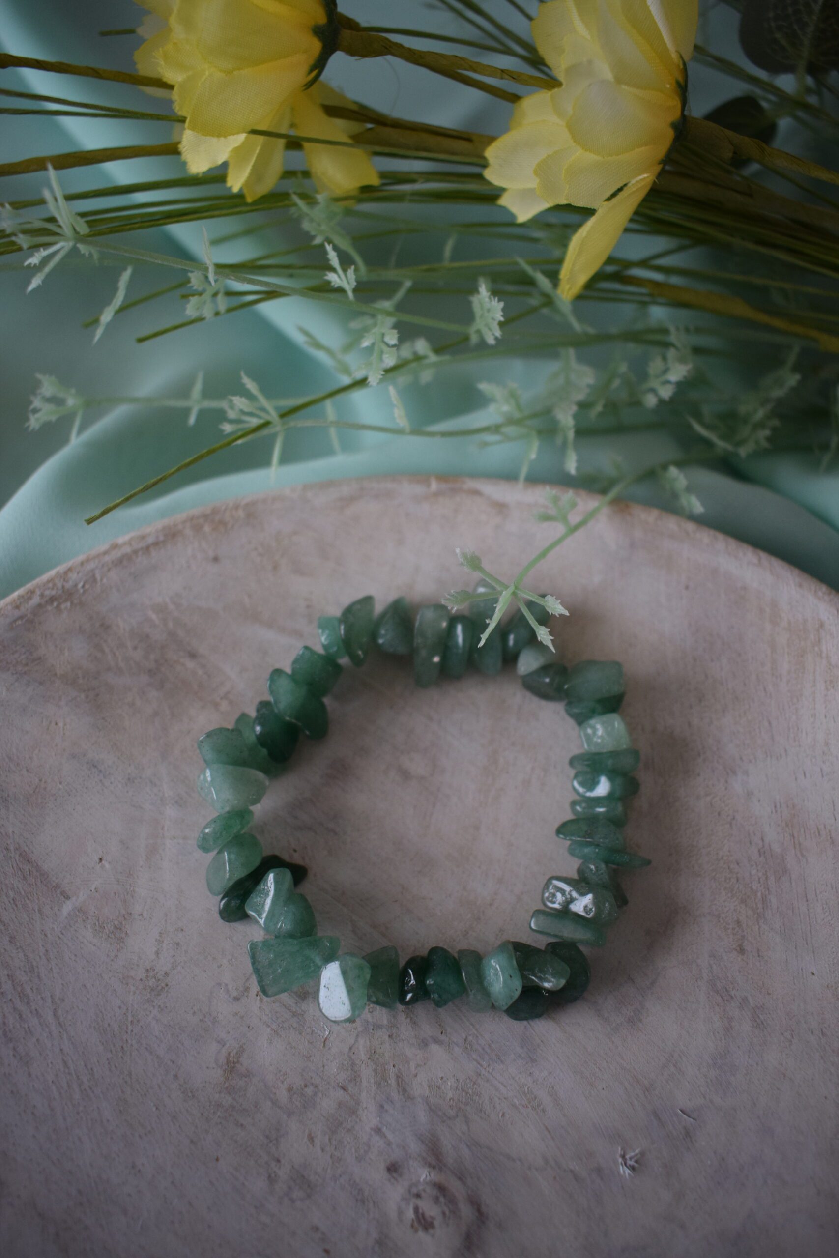 Armband edelsteenchips Groene Aventurijn ~ GA 002
