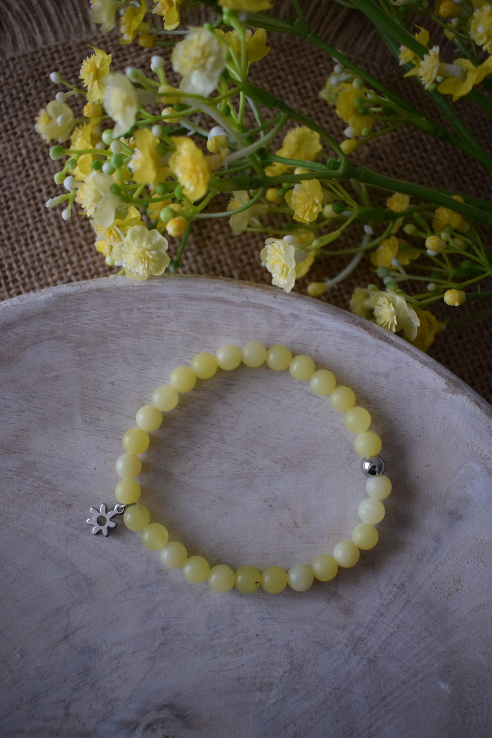 Kralenarmband Lemon Jade 6mm ~ LJ 001