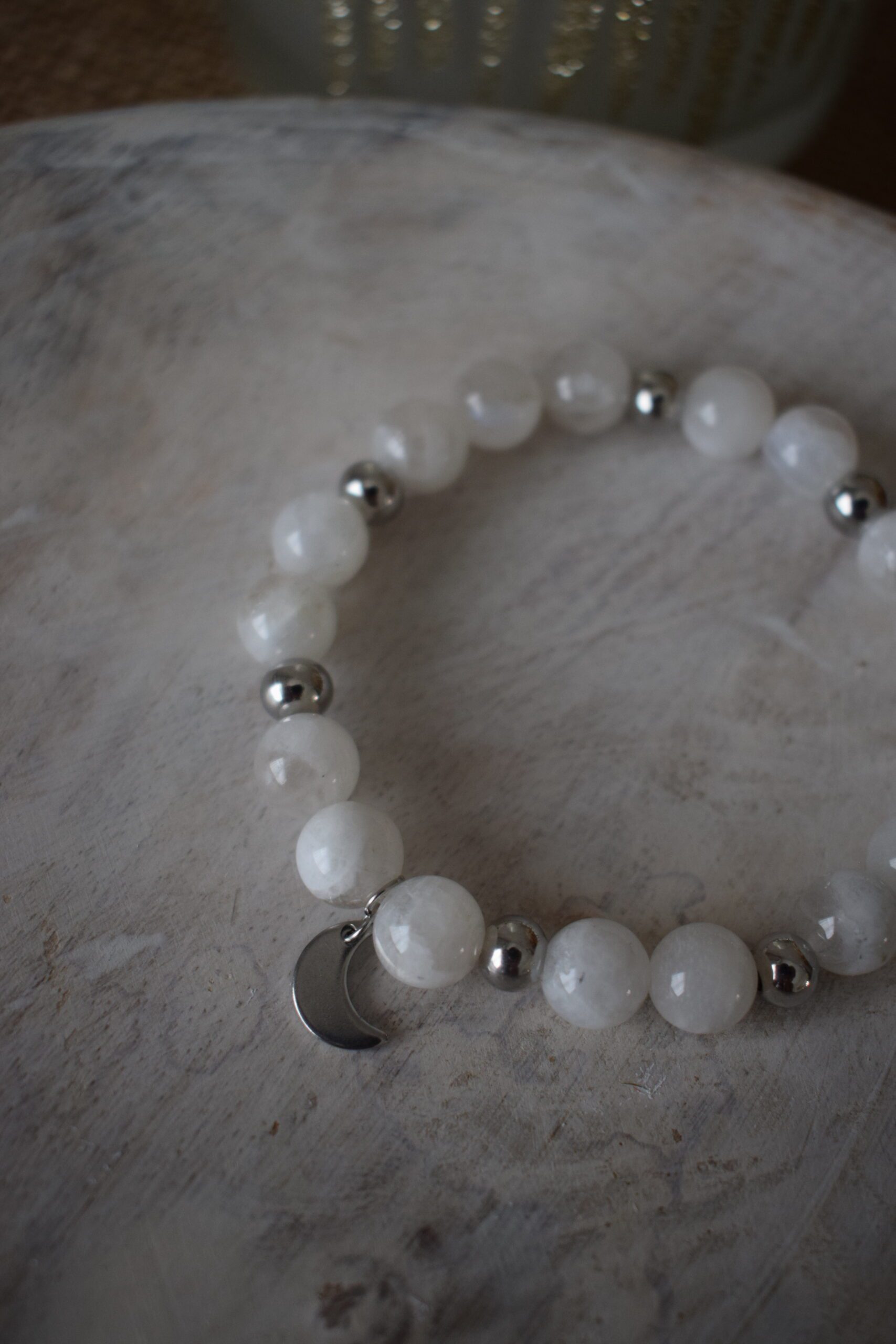 Kralenarmband Maansteen 8mm ~ MS 008 - Afbeelding 4